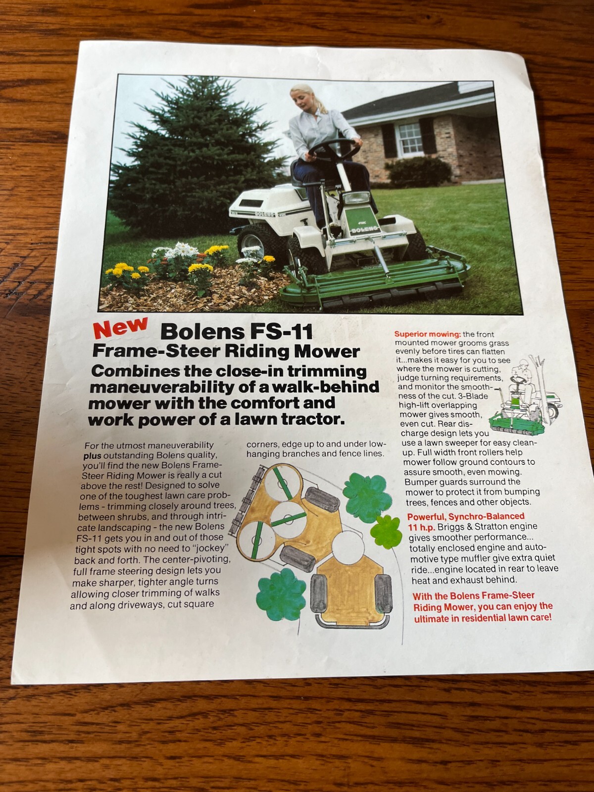 Bolens FS-11 Mower Brochure FCCA