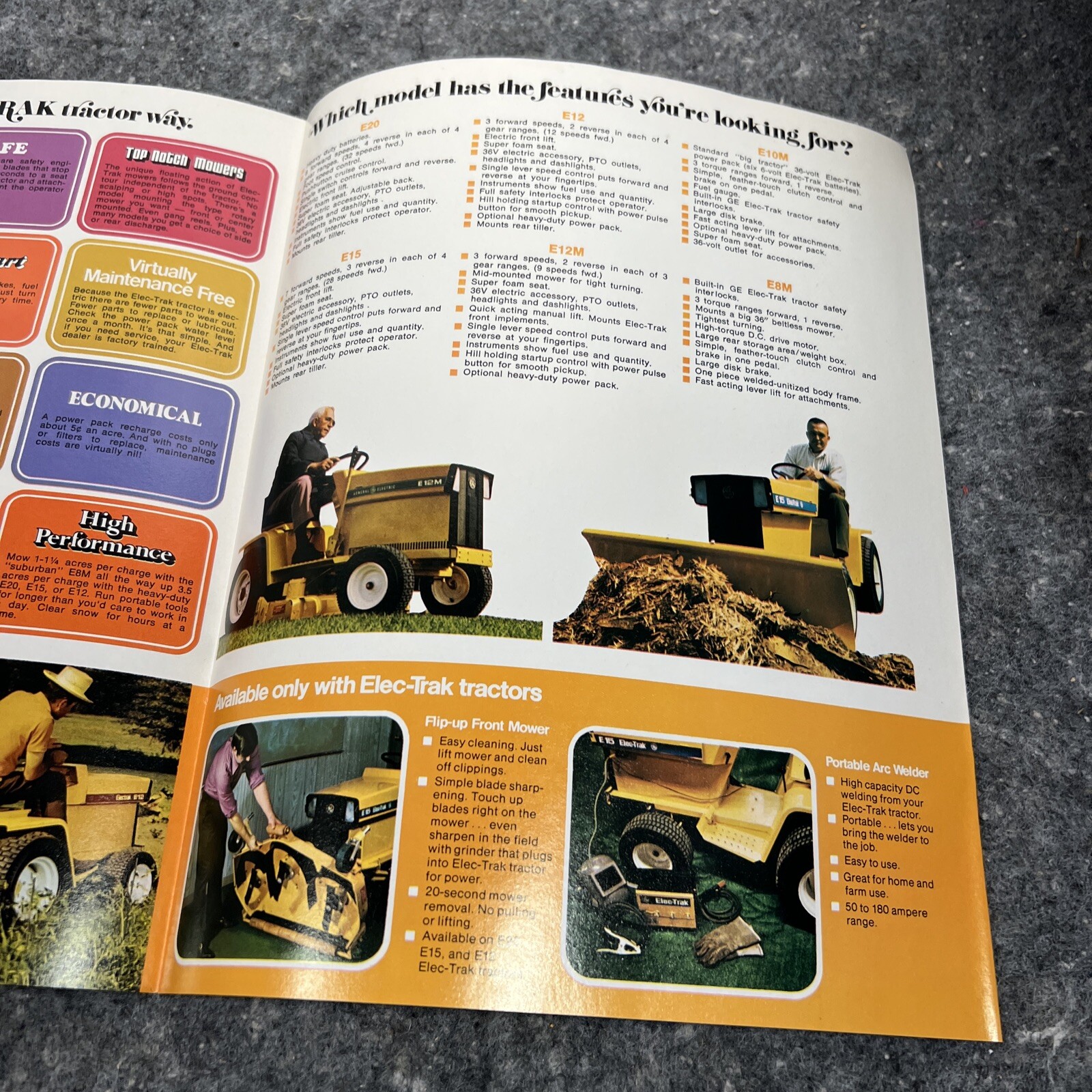 Original 1972 GE General Electric Cordless Tractor Mower Foldout Sales Brochure