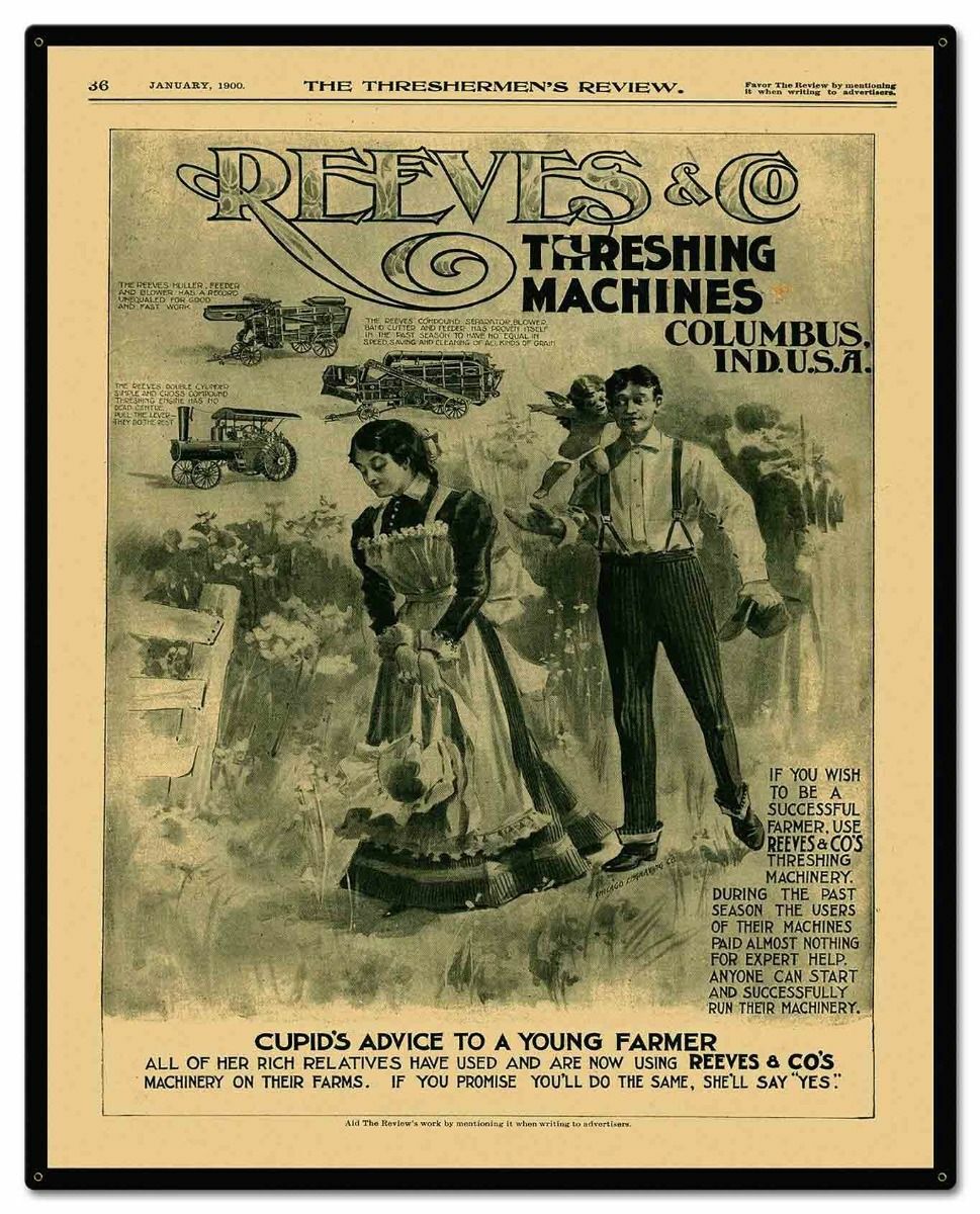 1900 REEVES Threshing Machines – 24″ x 30″ USA STEEL Extra Large – 7 Pounds!