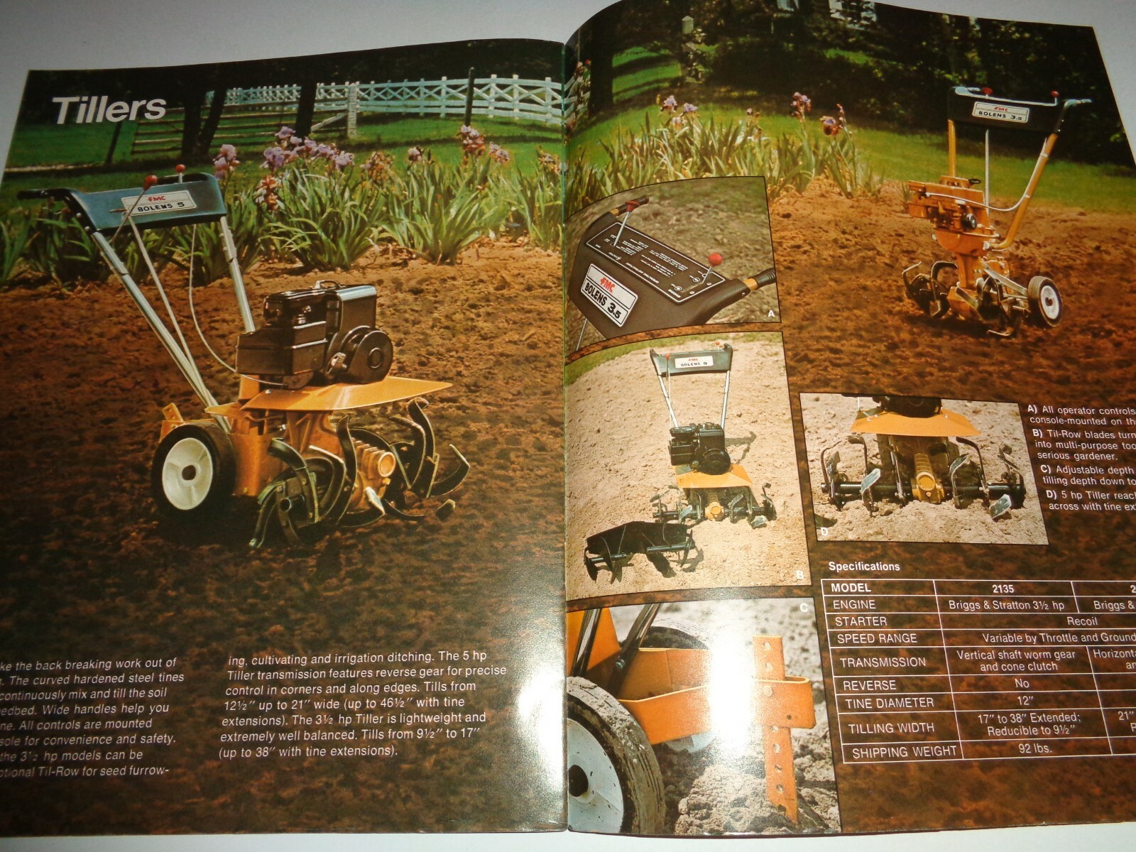 *Bolens Riding Mower Tiller Mulch Bagger Sales Brochure 828 829 2135 2150