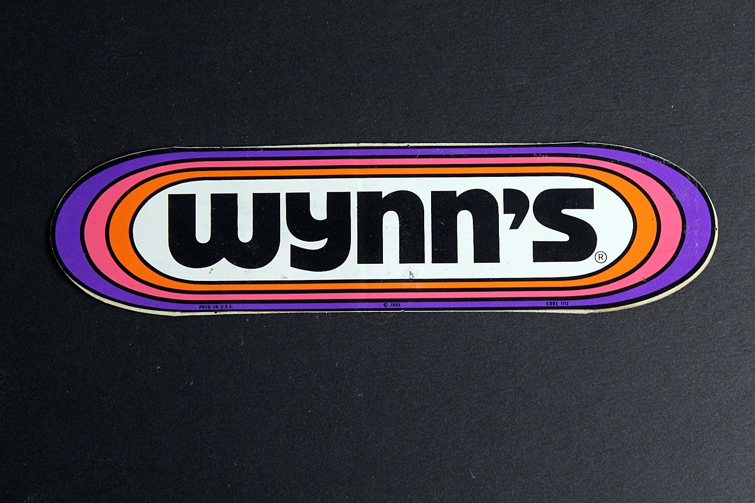 Wynn’s Vintage Advertising Sticker 1969 Colorful Retro Logo 7in