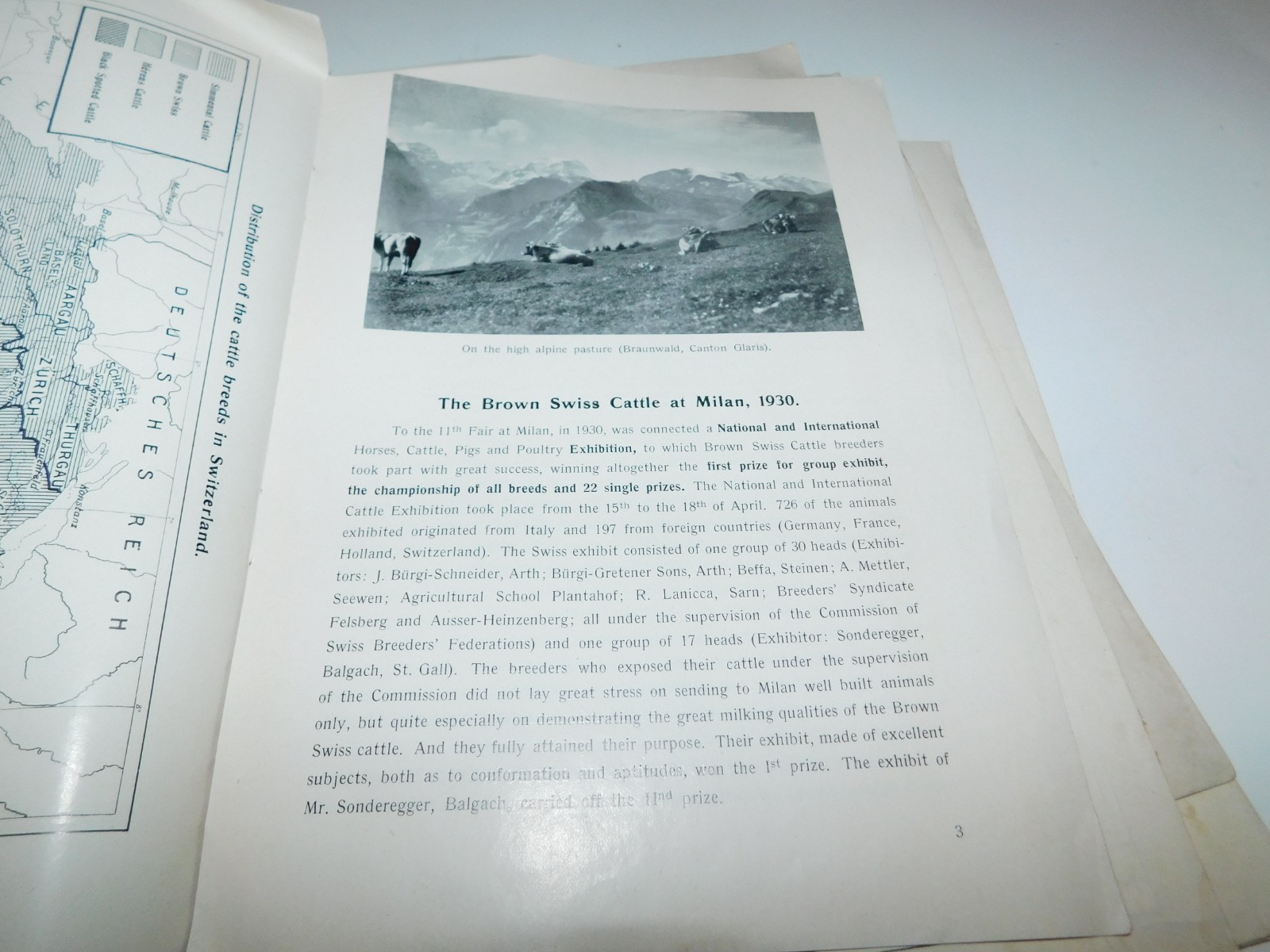 VINTAGE 1920’S SWISS CATTLE PAMPHLETS & 1931 SCHWEIZER BAUER PAPER TRACTOR ADS