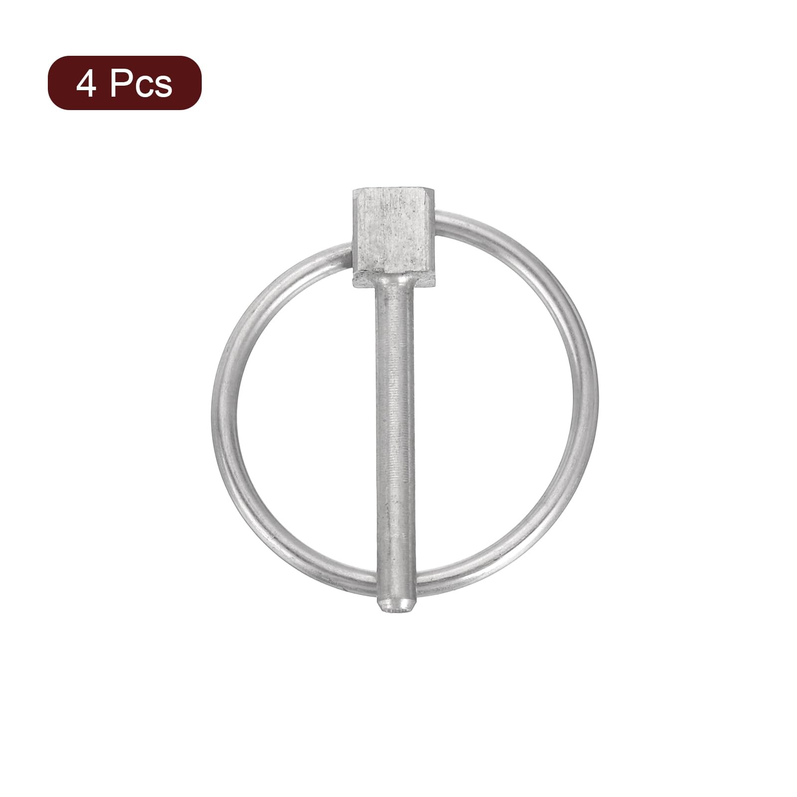 uxcell 4Pcs 1/8″ x 1″ Linch Pin with Ring, Stainless Steel Round 1/8 x 1