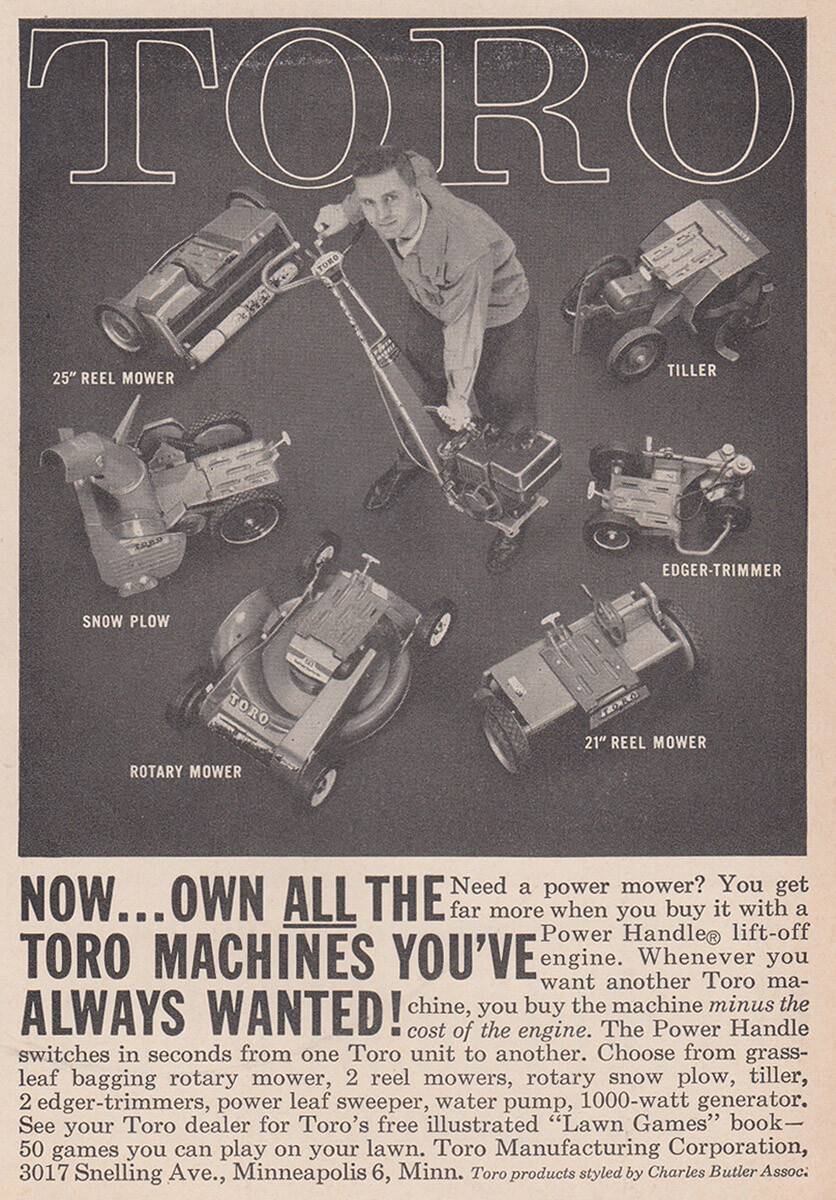 1961 Toro: Own All the Toro Machines Vintage Print Ad