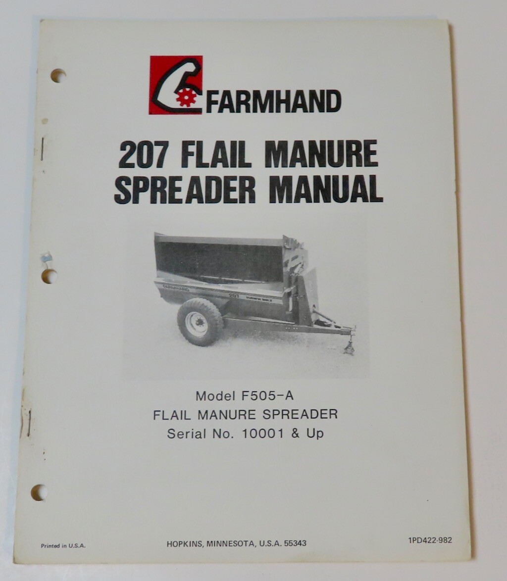 FARMHAND 207 Flail Manure Spreader Manual