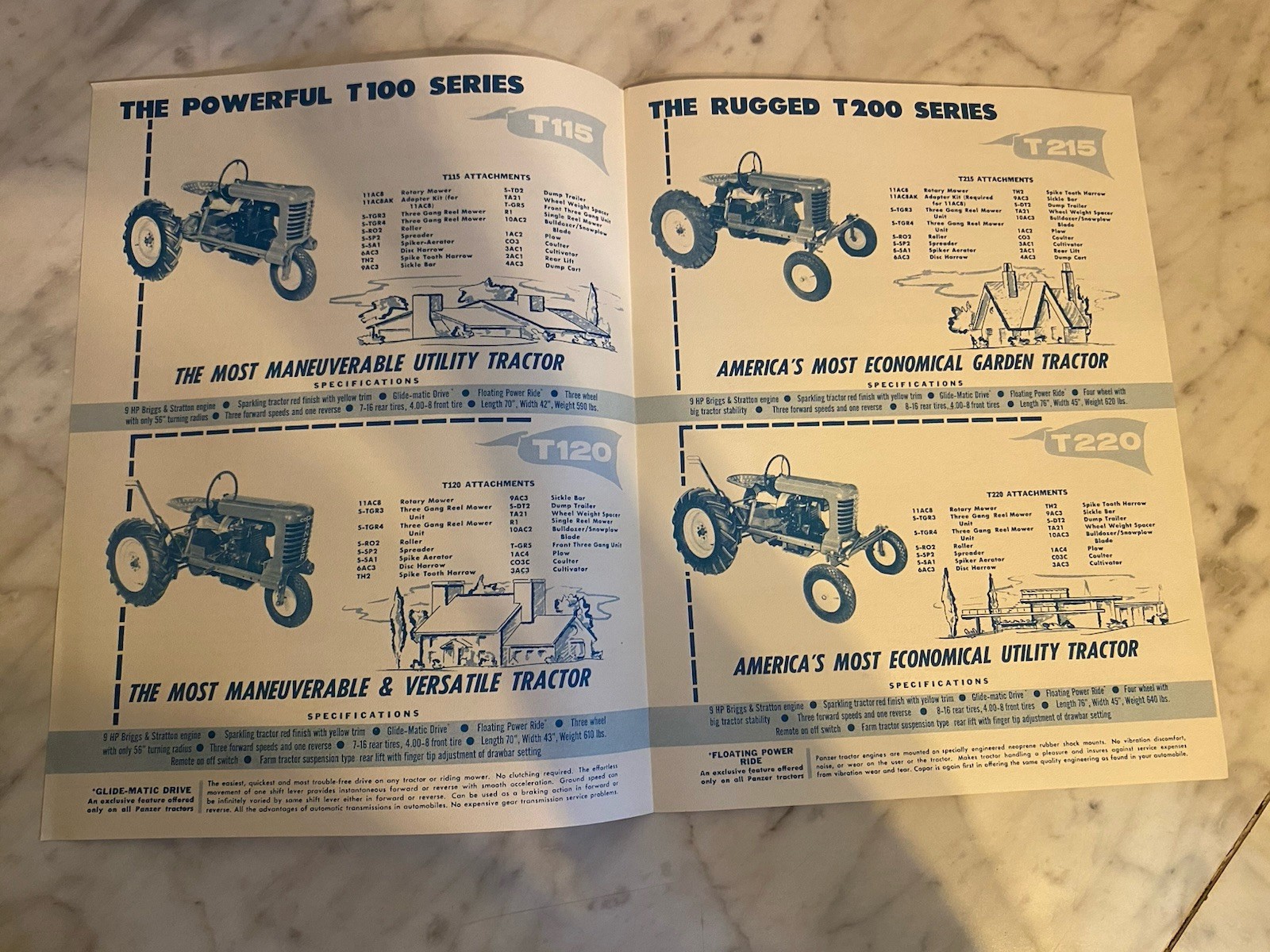 Vintage PANZER Tractor Catalog With Attachments & Specs