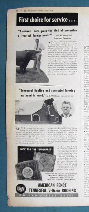 Orig 1948 Farm Fence Ad Photo Endorsed by Henry Hoss of Jonesboro Tennessee