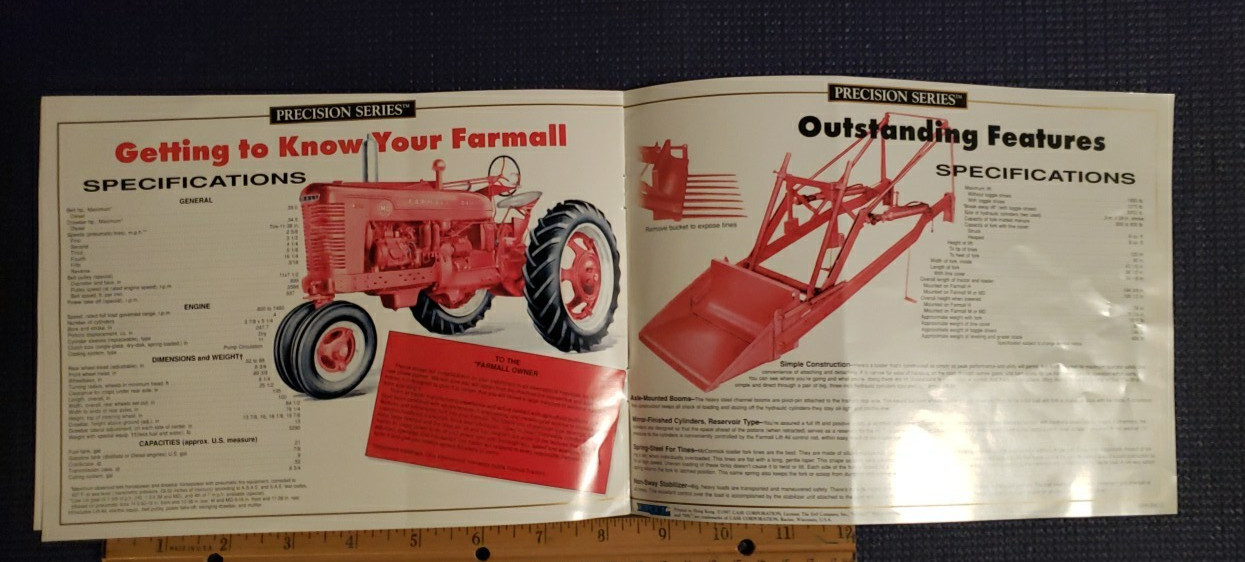 International Harvester Farmall MD & McCormick 31 Loader Catalog Brochure COLOR