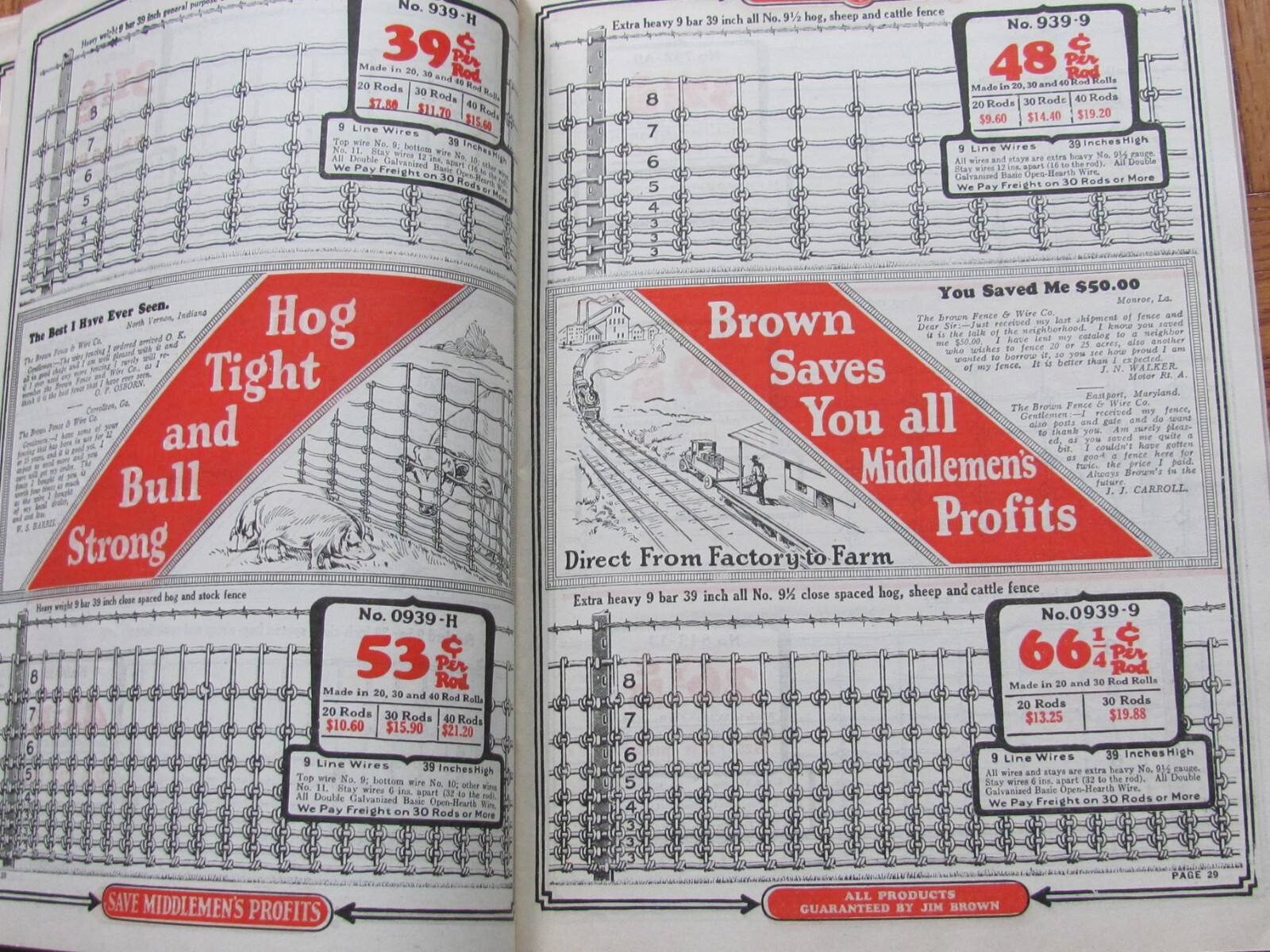 Jim Brown’s 1928 Bargain Book Brown Fence Wire Co Cleveland Catalog