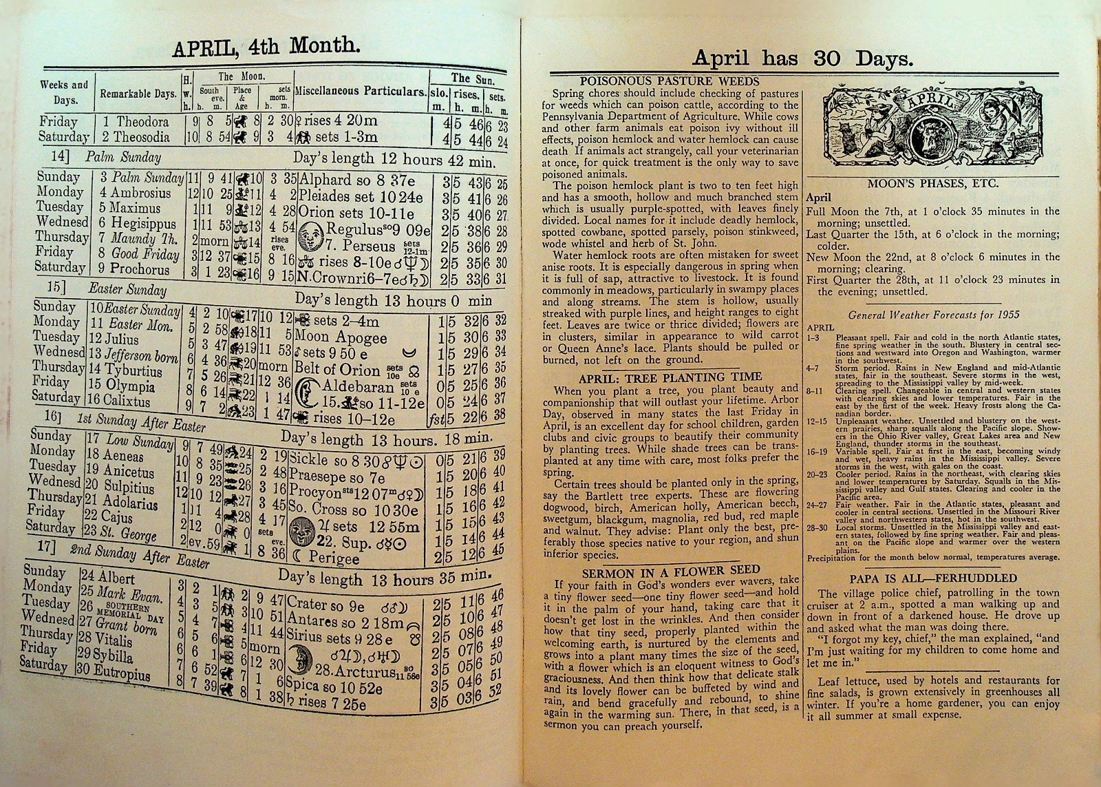 Agricultural Almanac 1955 John Baer’s Sons Lancaster Pa