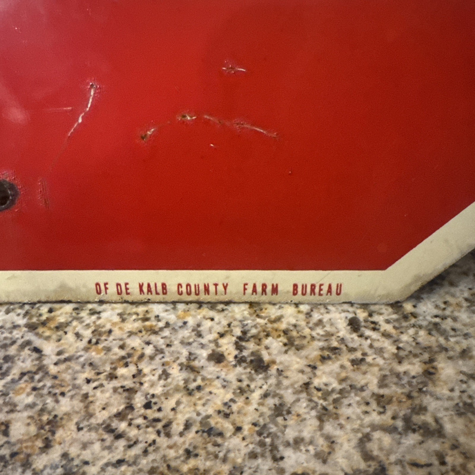Vintage Farm Bureau & Stop Sign 15″ X 15″ Metal Sign Dekalb County Illinois