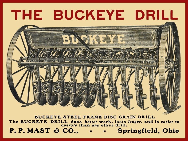 1905 P.P. Mast Buckeye Drill, Springfield, OH NEW METAL SIGN: 12×16″ Free Ship.