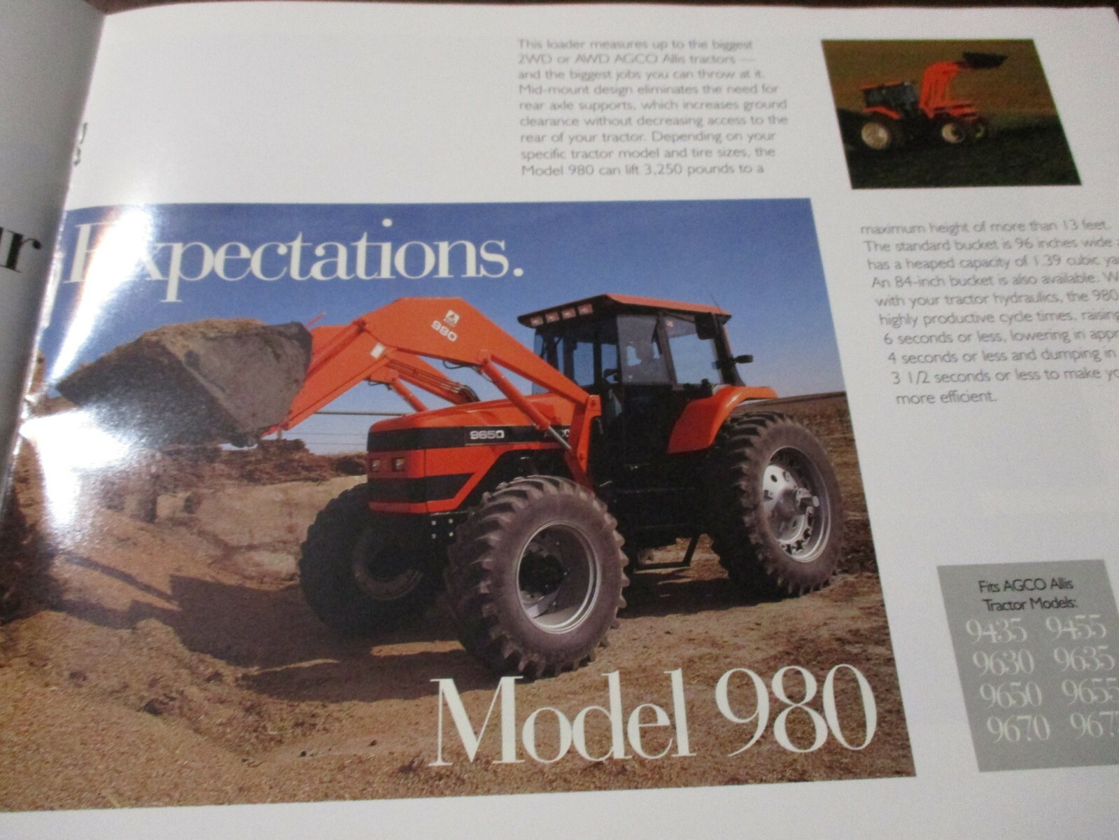 Agco Allis 680-780/SL-880/SL-980 Loaders Sales Brochure 1996