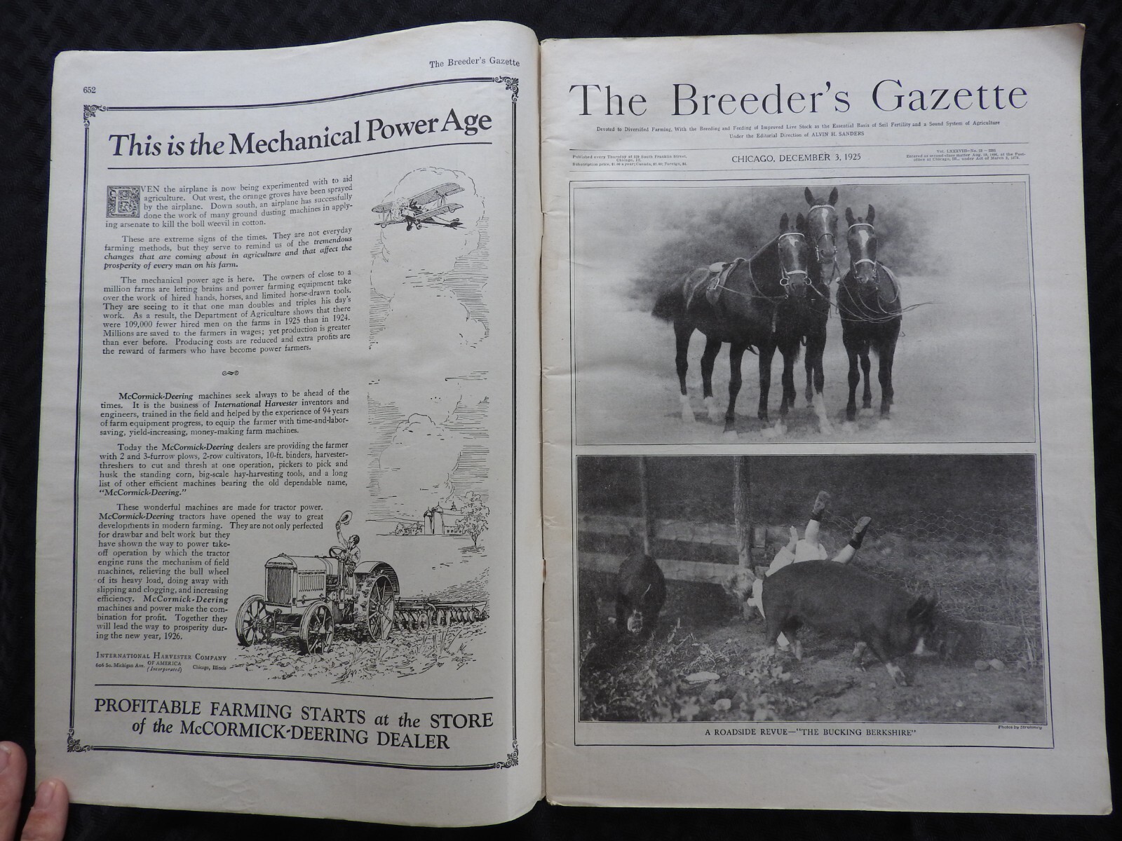 1925 Breeder’s Gazette Magazine – cattle rancher farmer horse show VERY GOOD