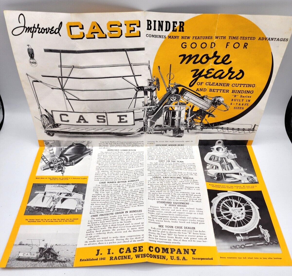 J. I. Case Co Power Control Disc Harrow Sales Salesman Brochures Fold Out Vintge