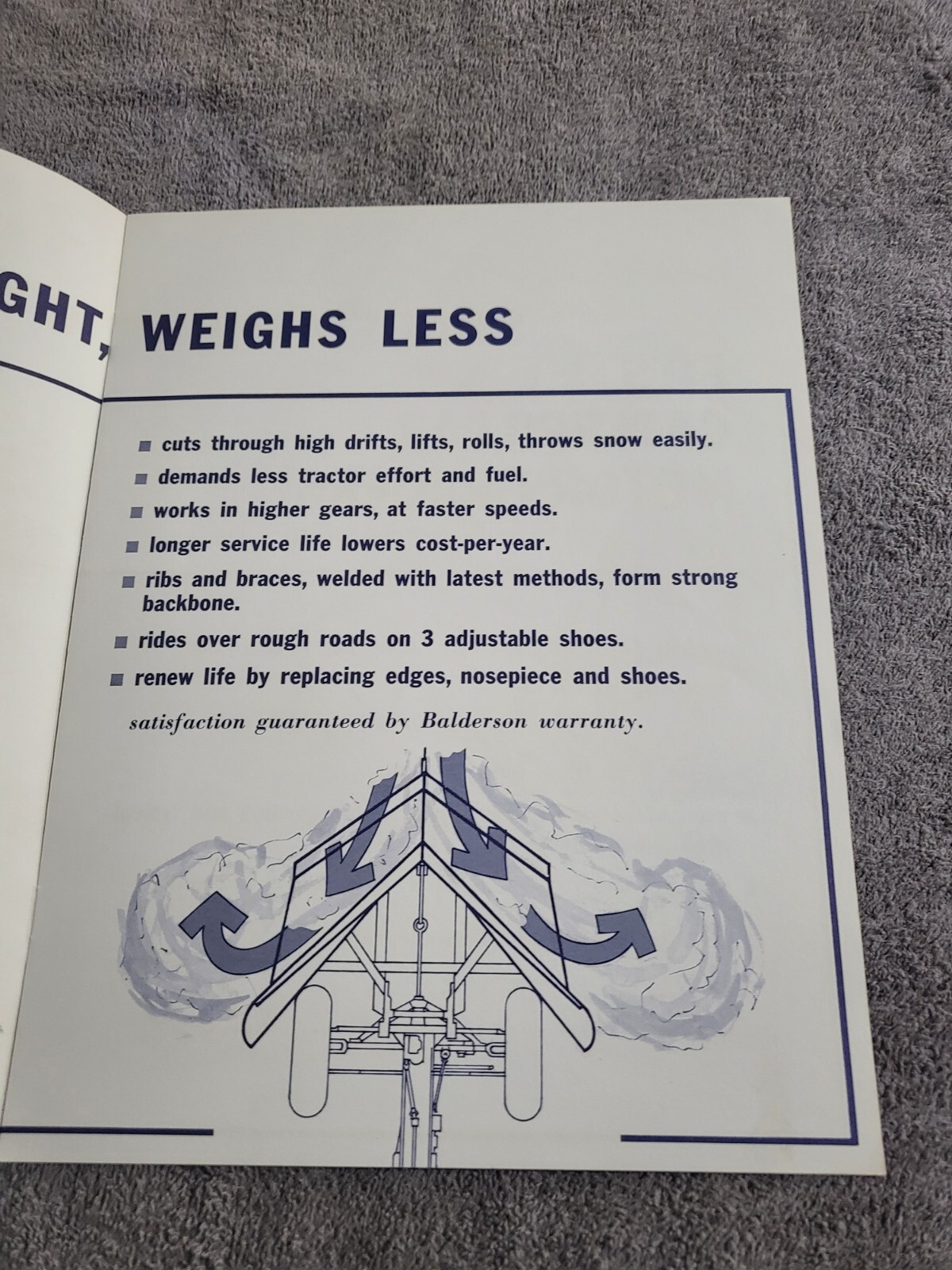 1965 Balderson V Snow Plow Blades Attachments Tractor Construction Grader Dozer