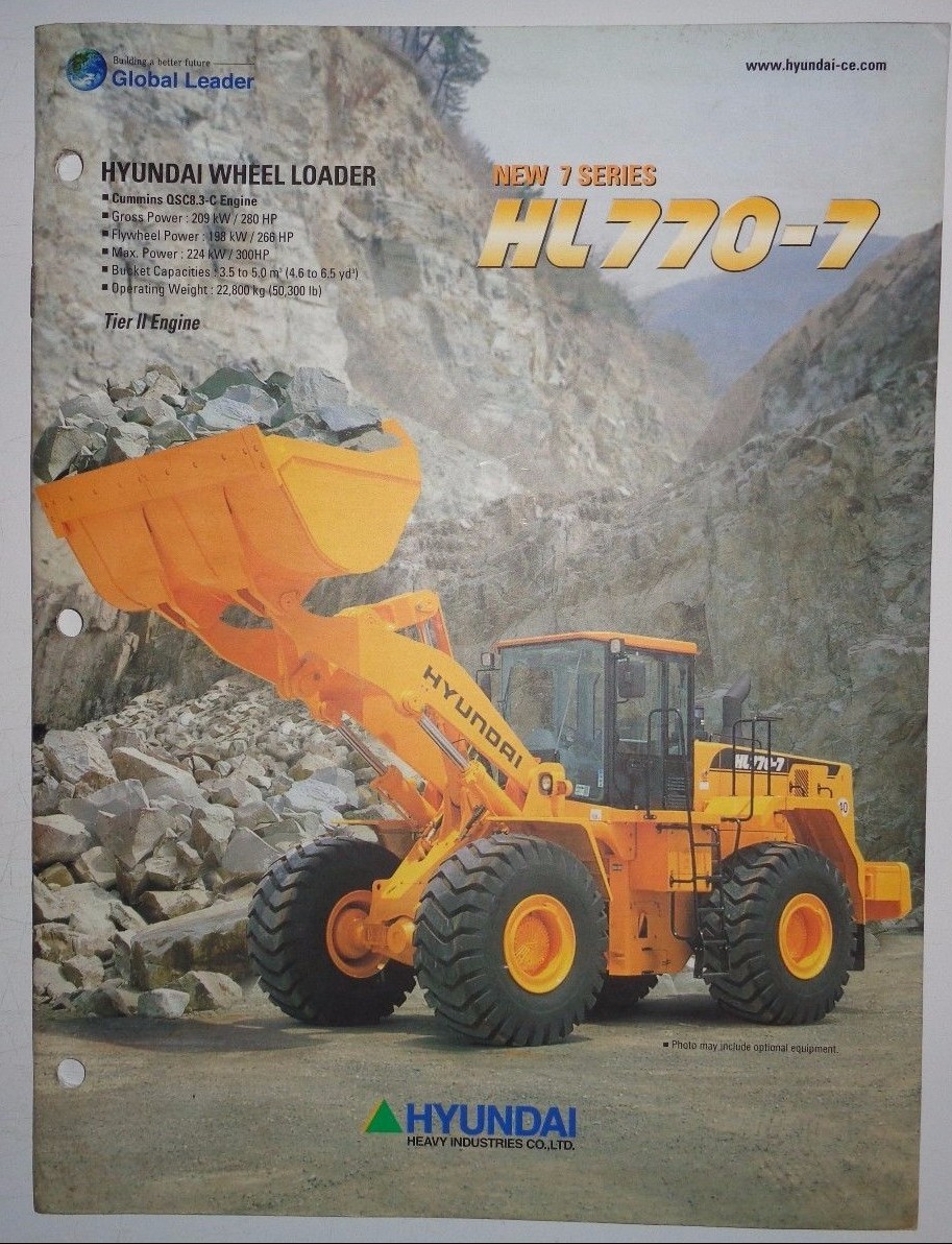Hyundai HL770-7 Wheel Loader Sales Brochure Literature Ad Advertising 7 Series