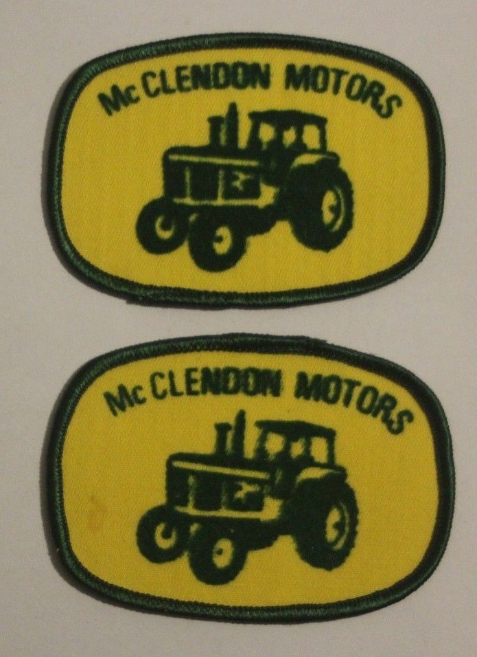 McClendon Motors Tractor Farm Agriculture Velveted Embroidered 2pc Patch Badge