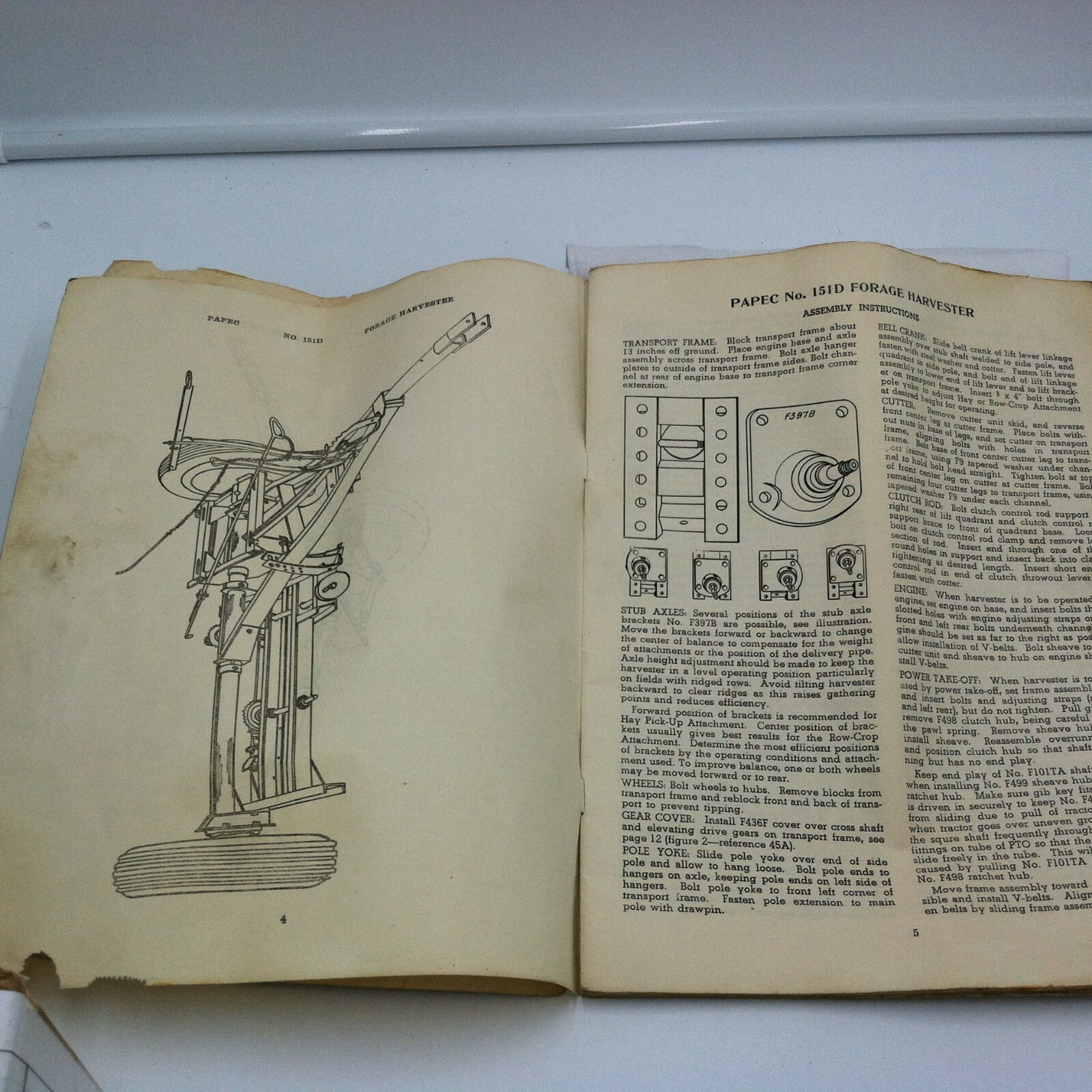 1951 No. 151D Papec Forage Harvester Assembly Operation parts list manual