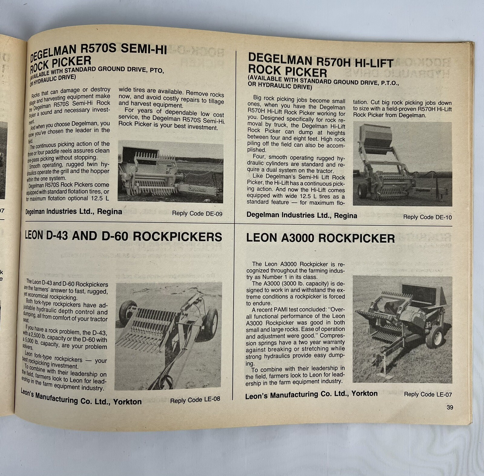 1983 Saskatchewan CANADA Implement Buyer’s Guide Brochure Catalog AGRICULTURAL
