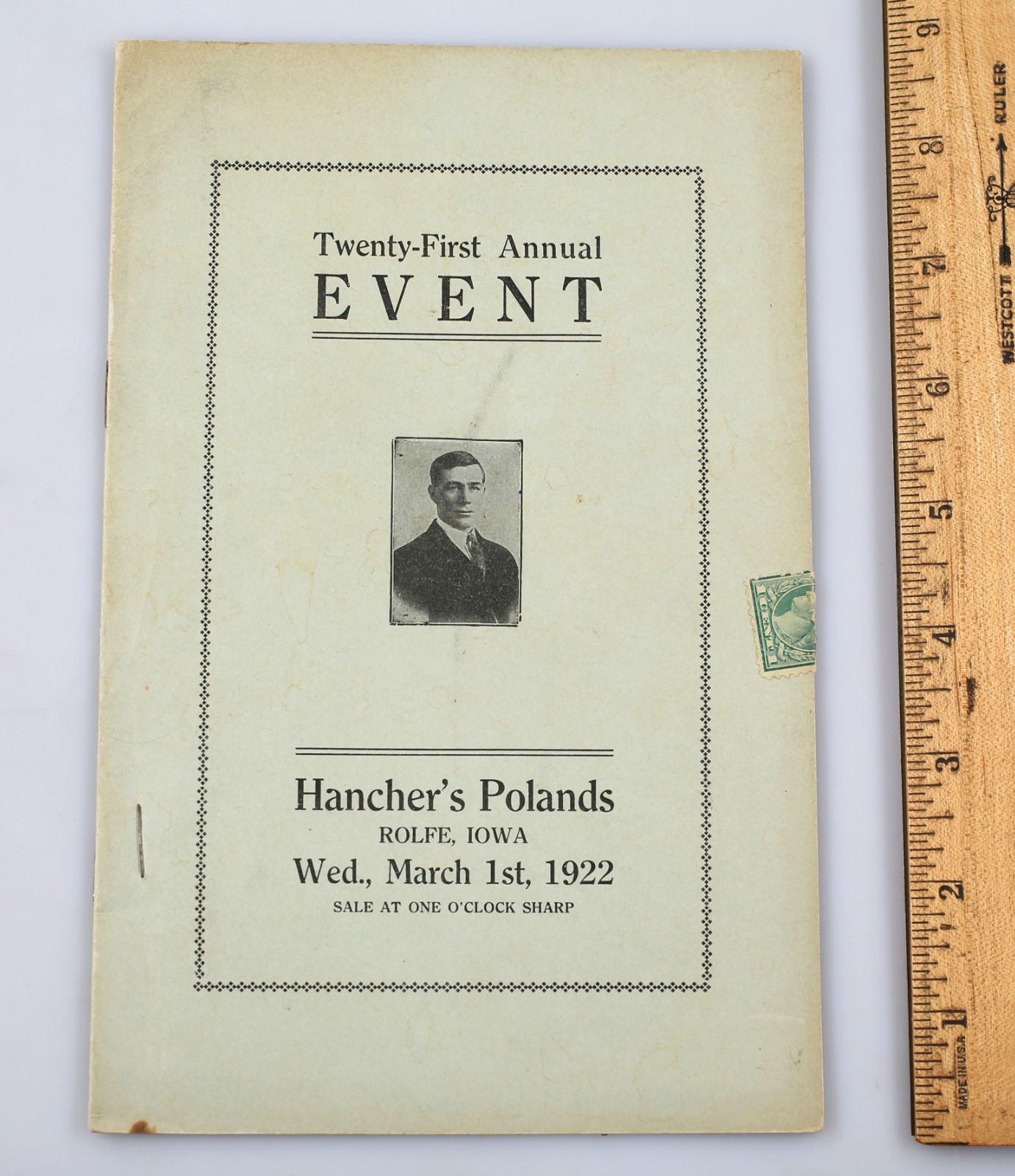 Vintage 1922 Hancher’s Poland Chinas Sow Hog Pig Sale Program Rolfe Iowa