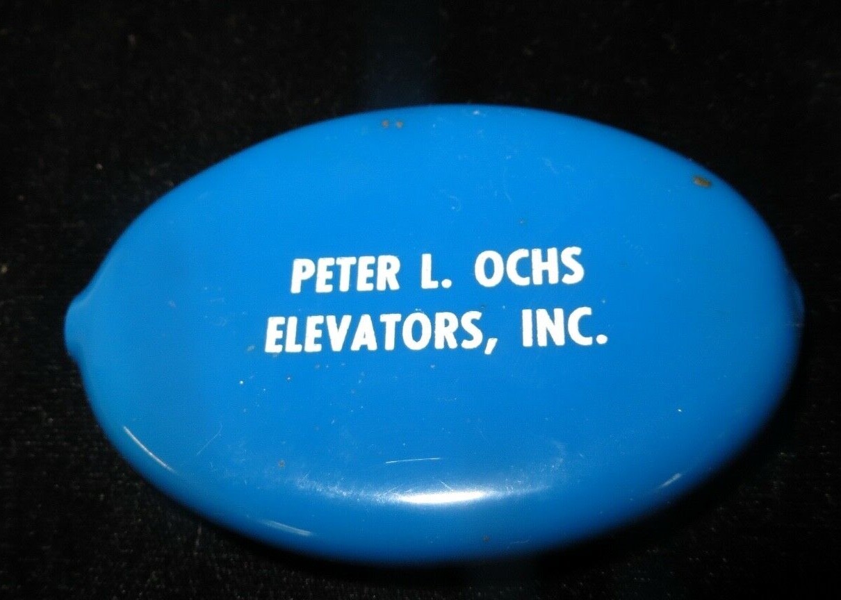 Vintage PETER L OCHS ELEVATORS INC. – Susank KS – Blue Squeeze Coin Purse