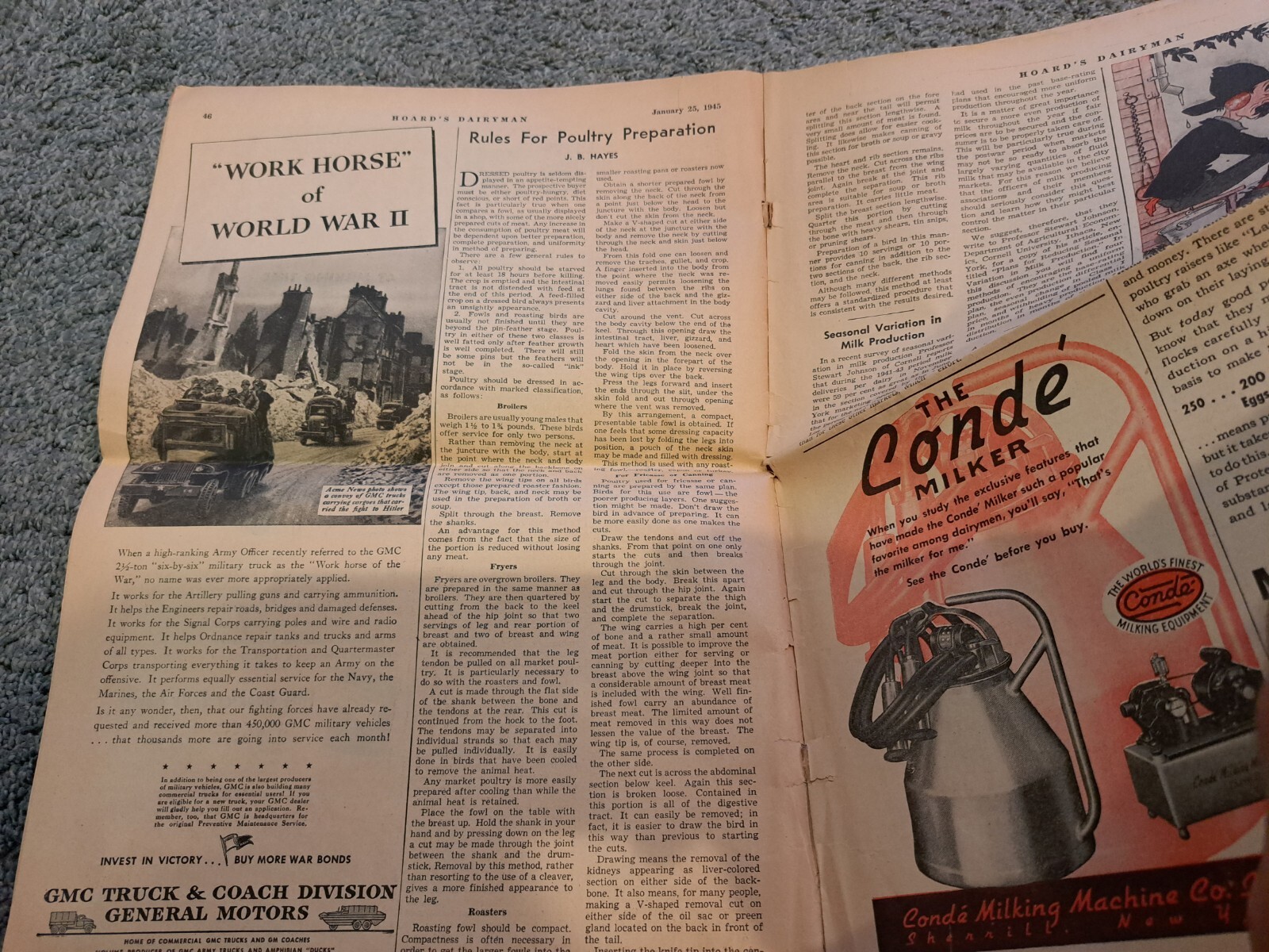 Hoard’s Dairyman Jan. 25 1945 Dairy Farming Newspaper Fort Atkinson