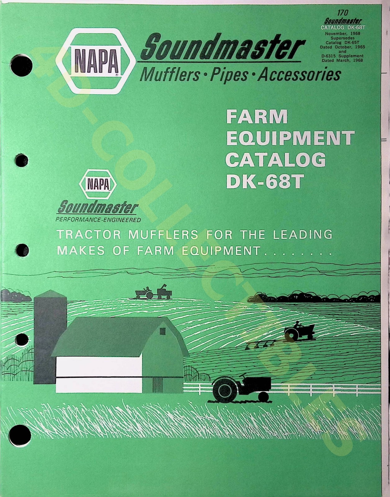Vintage Vintage NAPA Farm Equipment Brochure Soundmaster Mufflers Specs Sheet