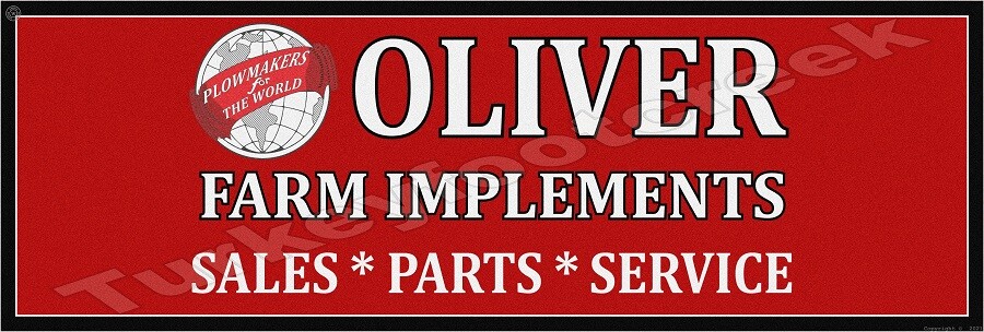 Oliver Farm Implements 6″ x 18″ Metal Sign