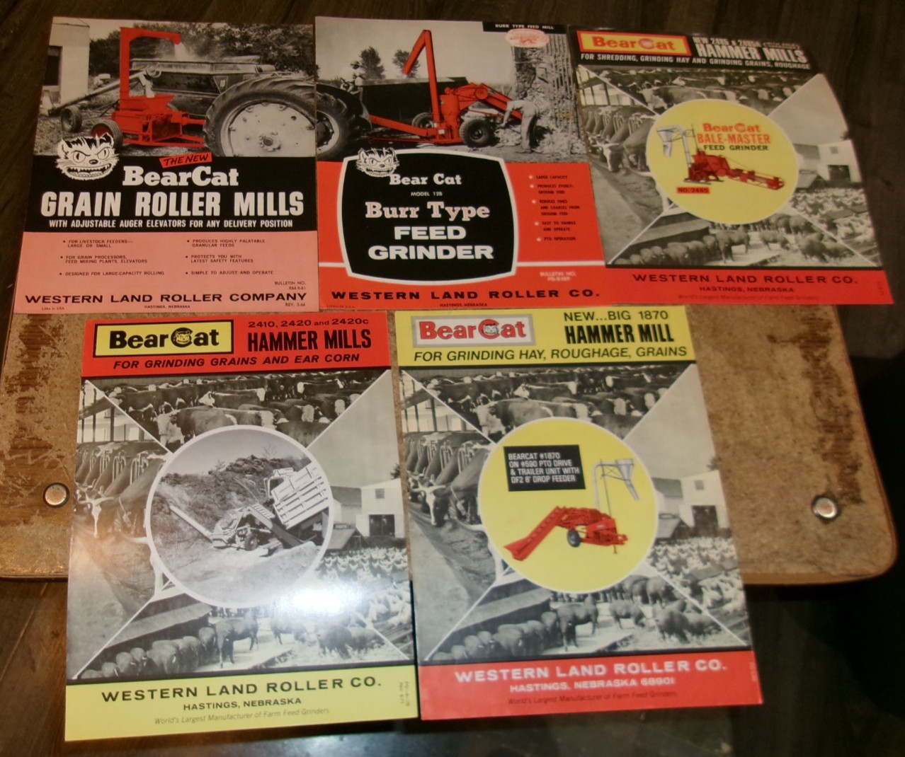 5-lot 60’s-70’s bearcat roller/hammer mills brochures very good used