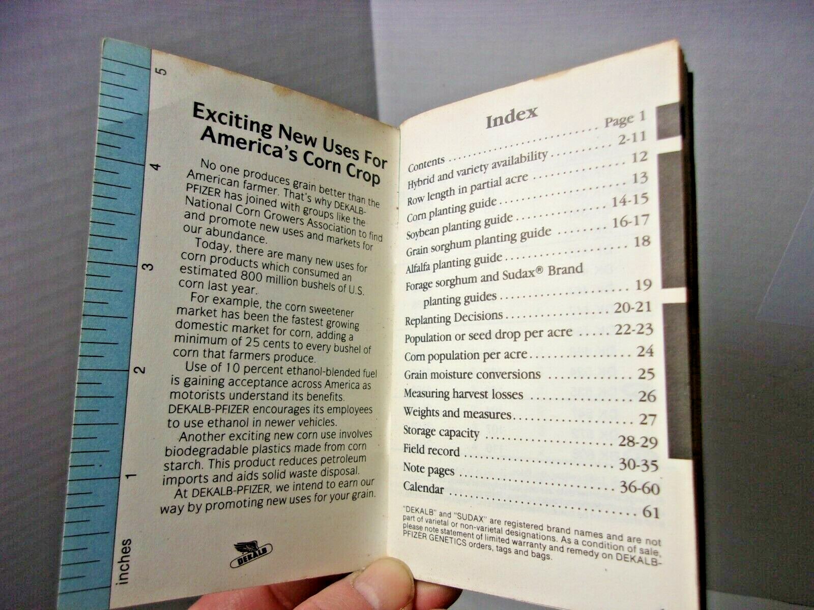 Dekalb Farmers Pocket memo Advertising Agriculture 1980’s Vintage Book Farm