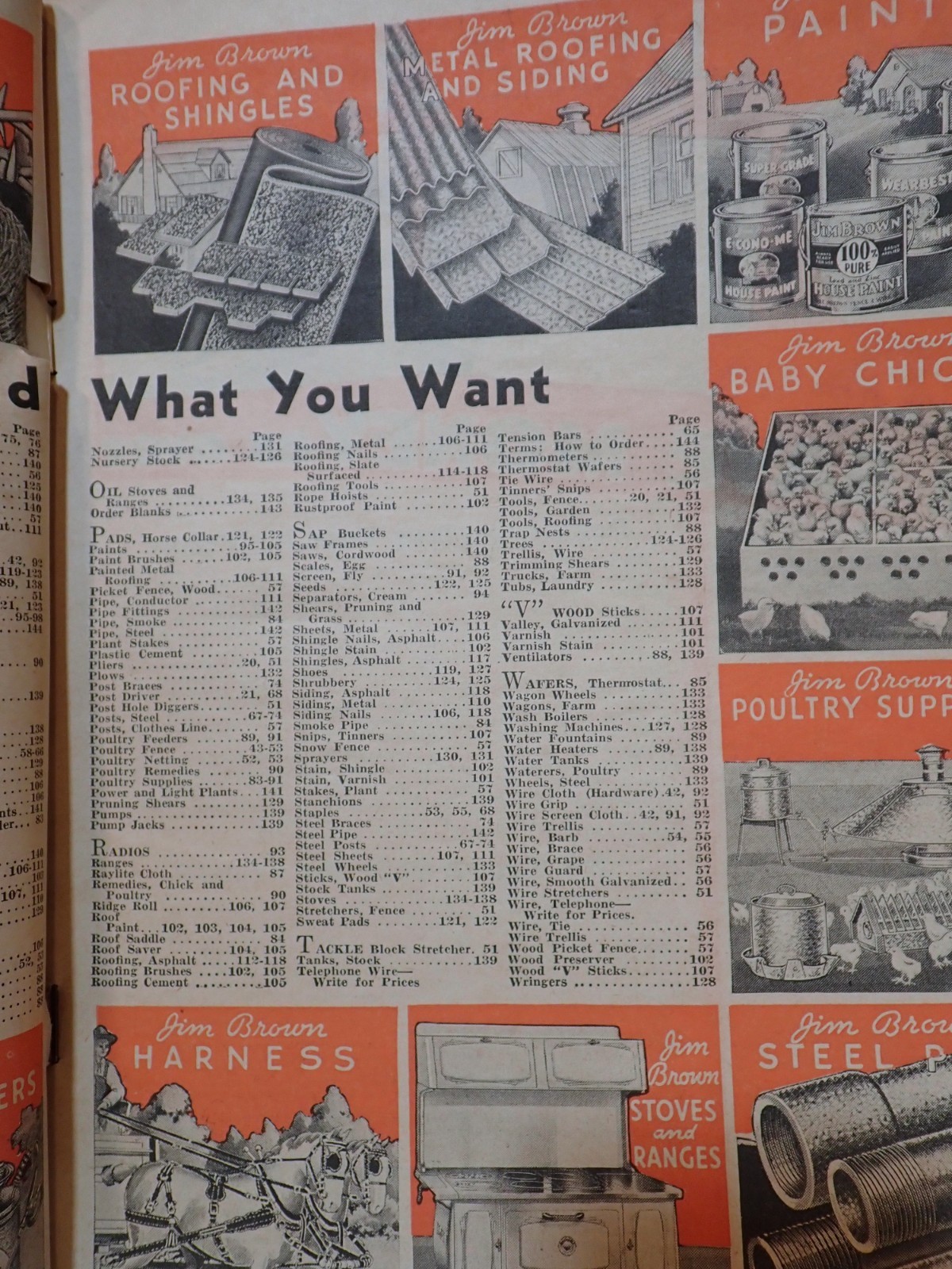 1937 JIM BROWN’S FENCE & BARB WIRE PAINT HORSE HARNESS STOVE FARMING CATALOG