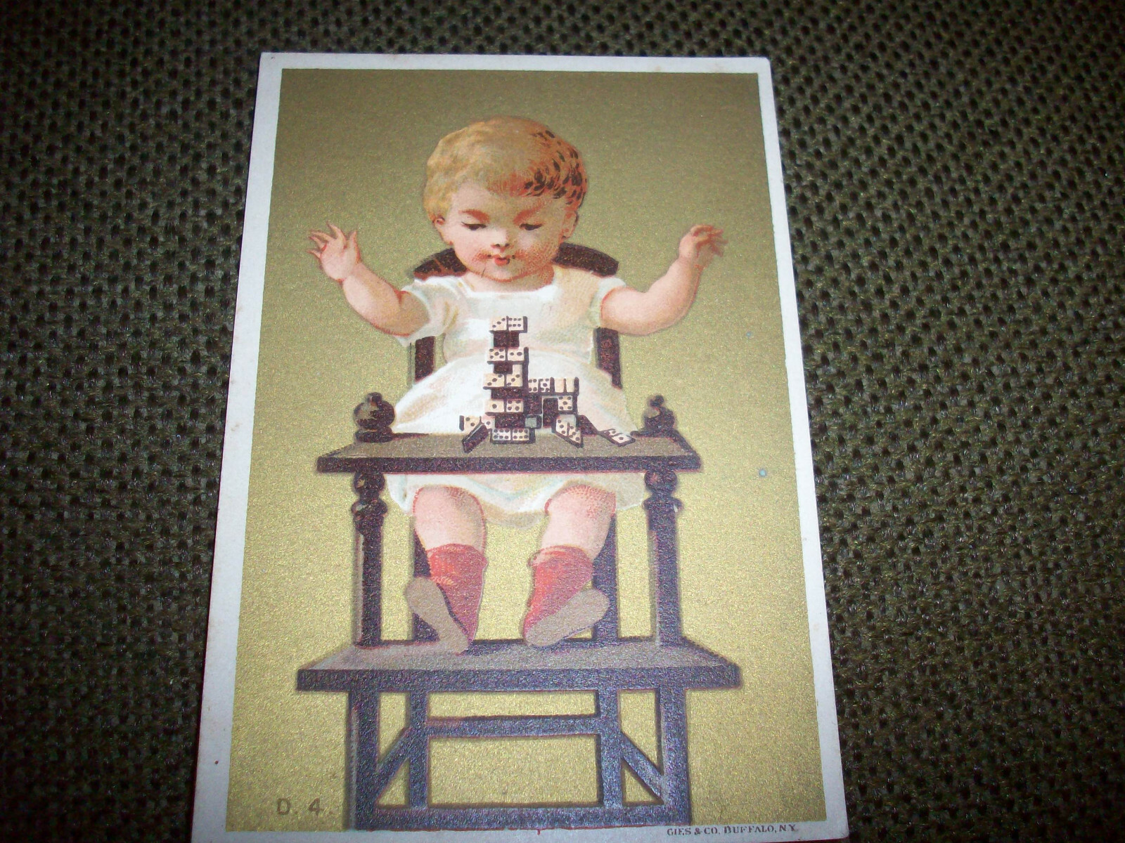 1890’s Aultman Miller & Co Advertising Trade Card For Buckeye Table Rake