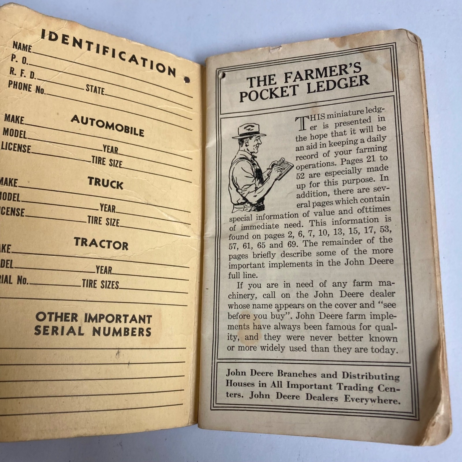 Vintage 1949 Farmer’s Pocket Ledger, 1972 Memo Book & REAL Dairy Pencil