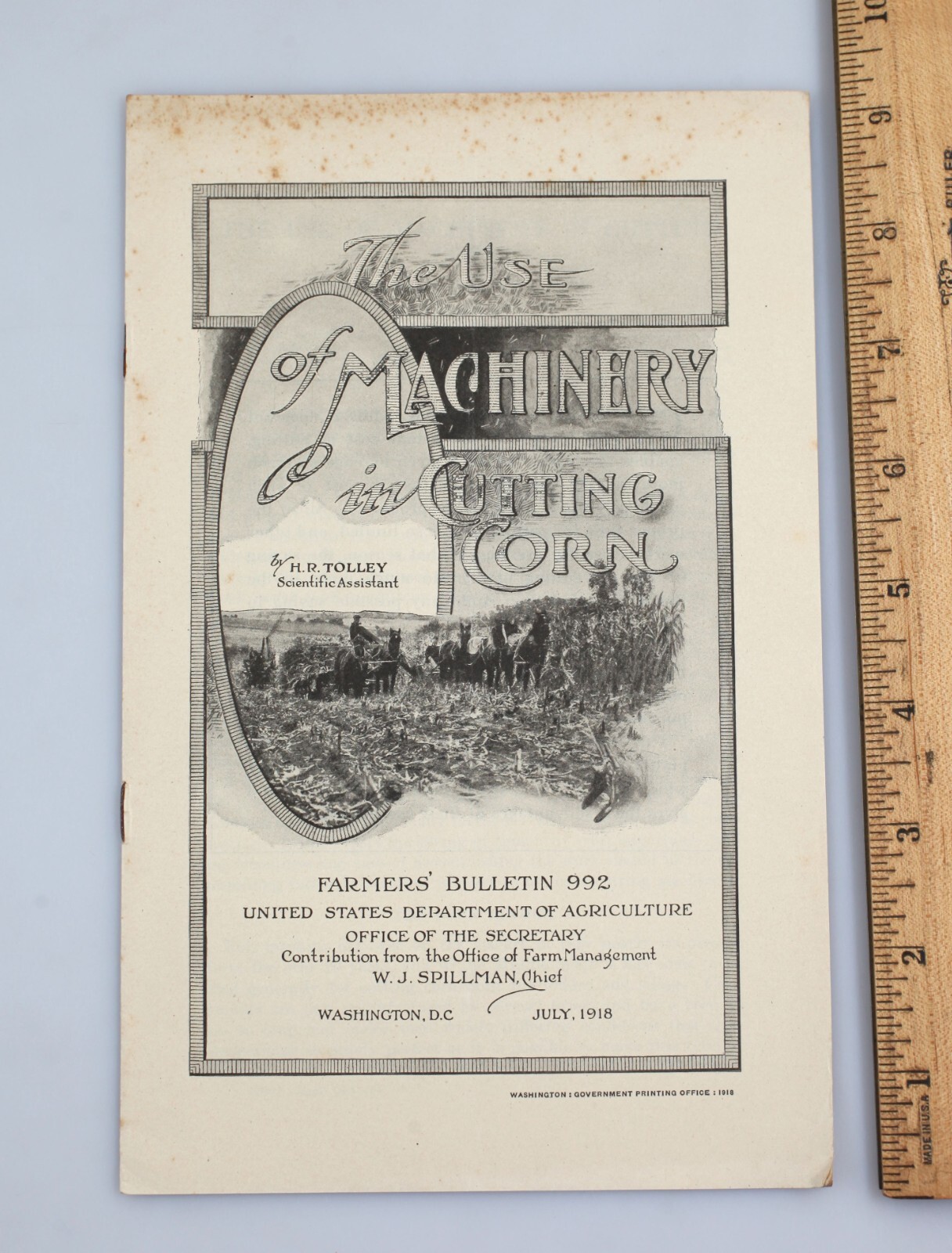 Vintage 1918 USDA Farmer’s Bulletin The Use of Machinery in Cutting Corn