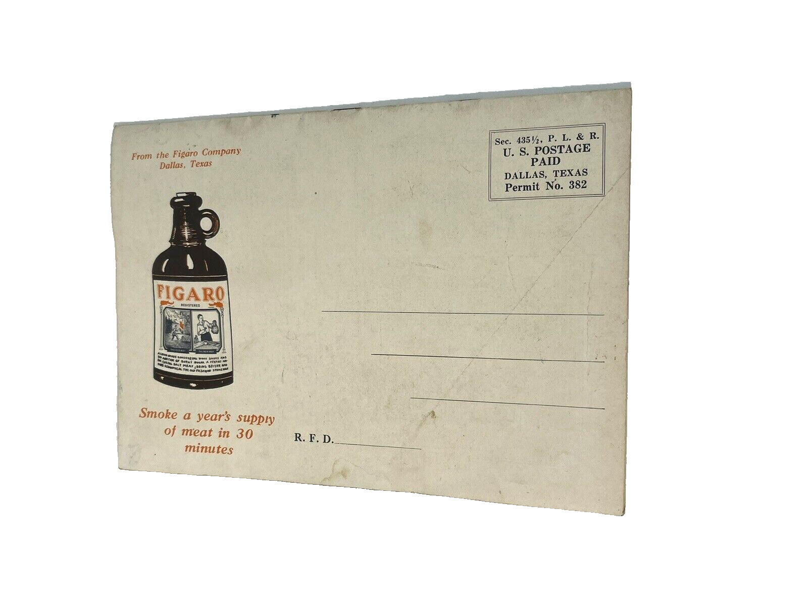 Figaro’s Message Booklet Butchering Pigs Curing Liquid Smoke Dallas TX 1930