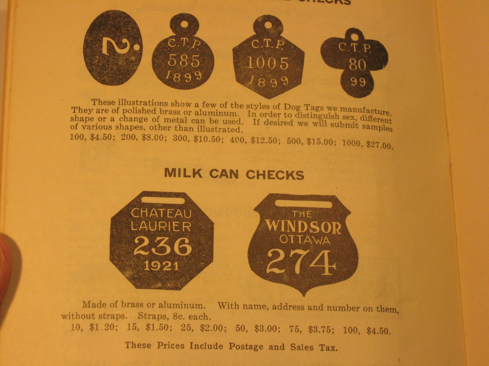 Ketchum Manufacturing 1923 Catalog Animal Tags Cattle Sheep Ottawa