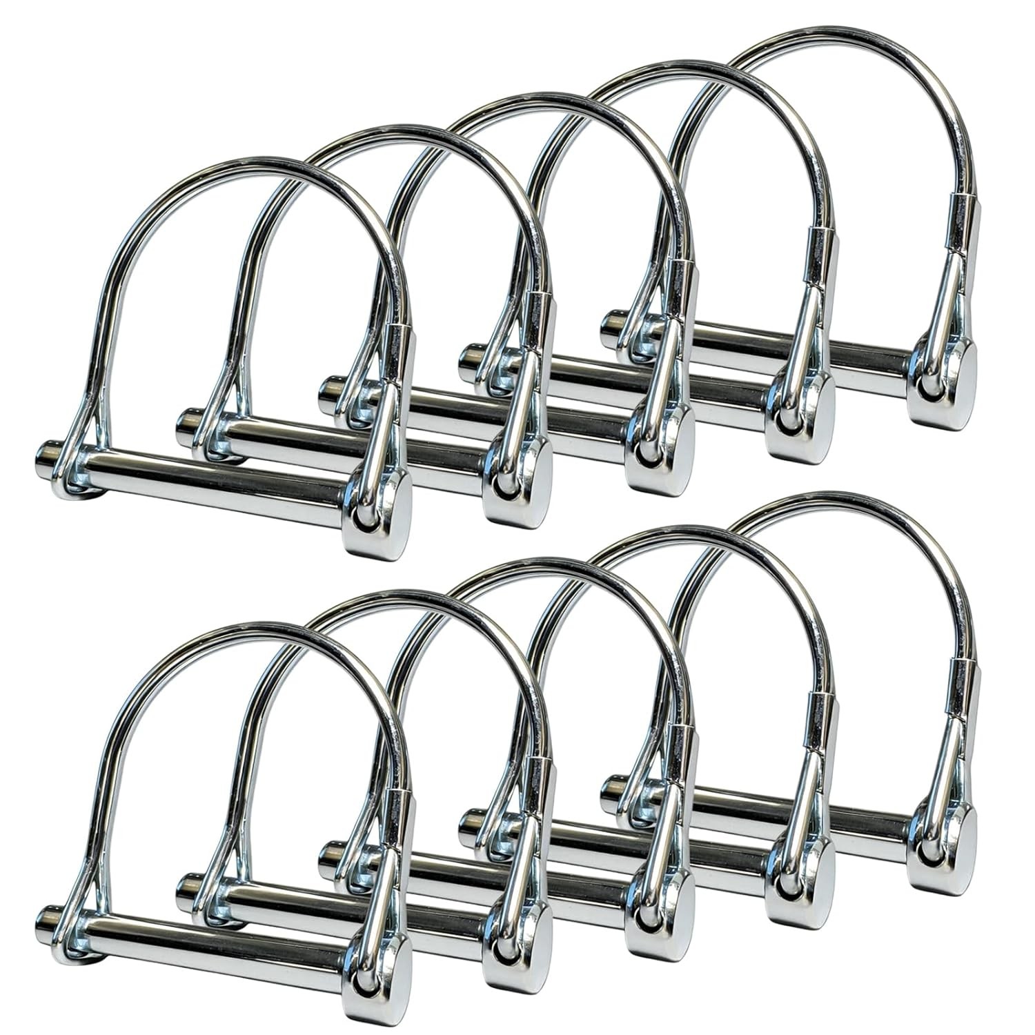 10 Pack, NRJSSCC Trailer Coupler Pin and Safety Locking Pin, 2-1/8″x1/4″ (L x W)