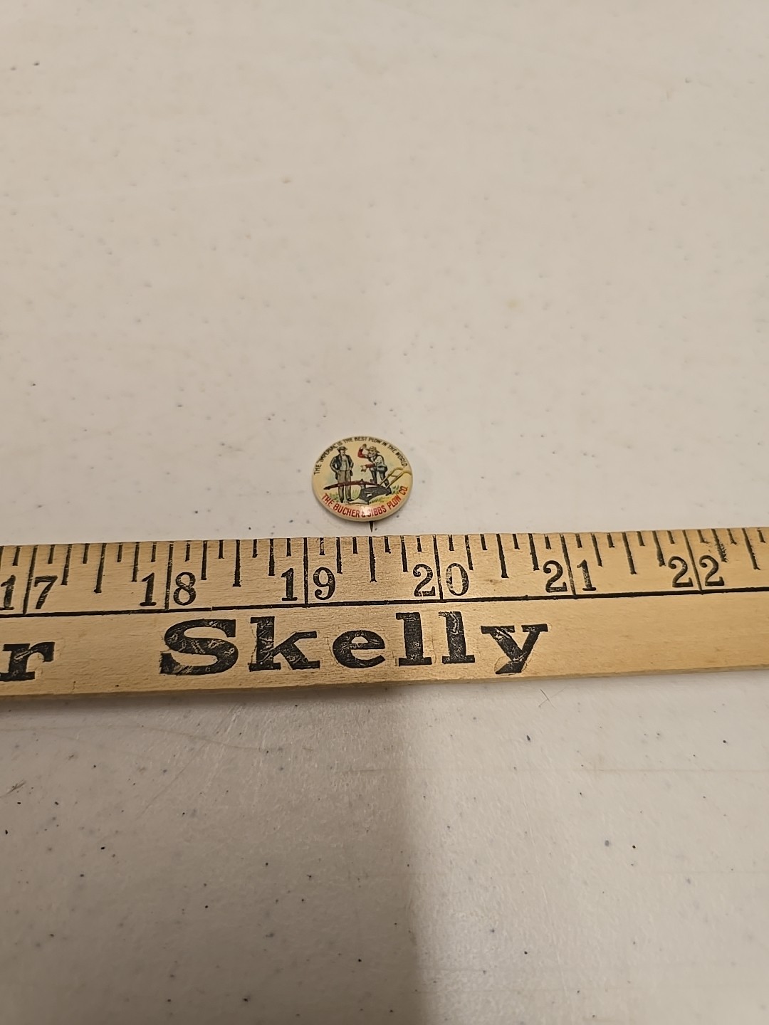 Antique 7/8″ Bucher & Gibbs Imperial Plow Advertising Celluloid Pinback