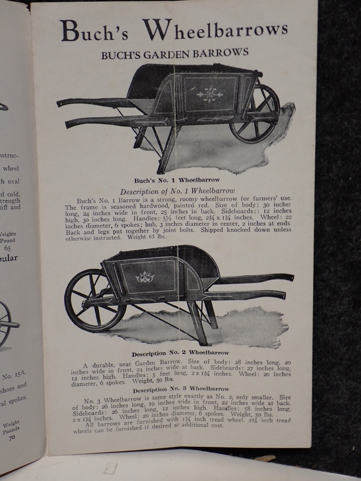 CIRCA 1890-1900 BUCH’s WHEELBARROWS / GARDEN BARROWS CATALOG Lancaster PA