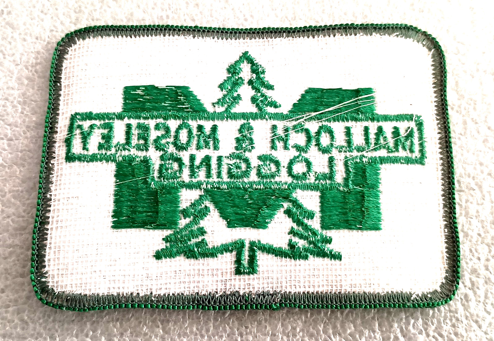 VTG Malloch & Moseley Logging Co. Canadian Cloth Jacket Hat Patch New NOS 1970s