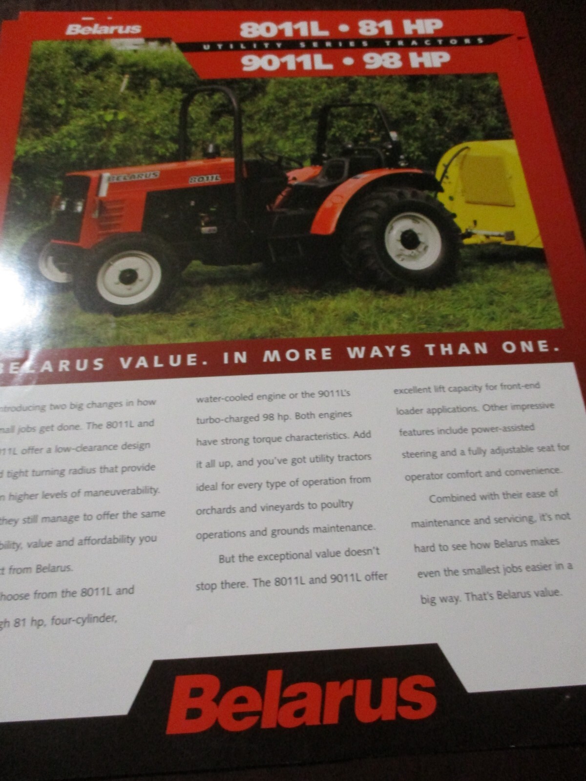 Belarus Tractors Sales/Specifications Brochures 7 items, Circa 1990’s