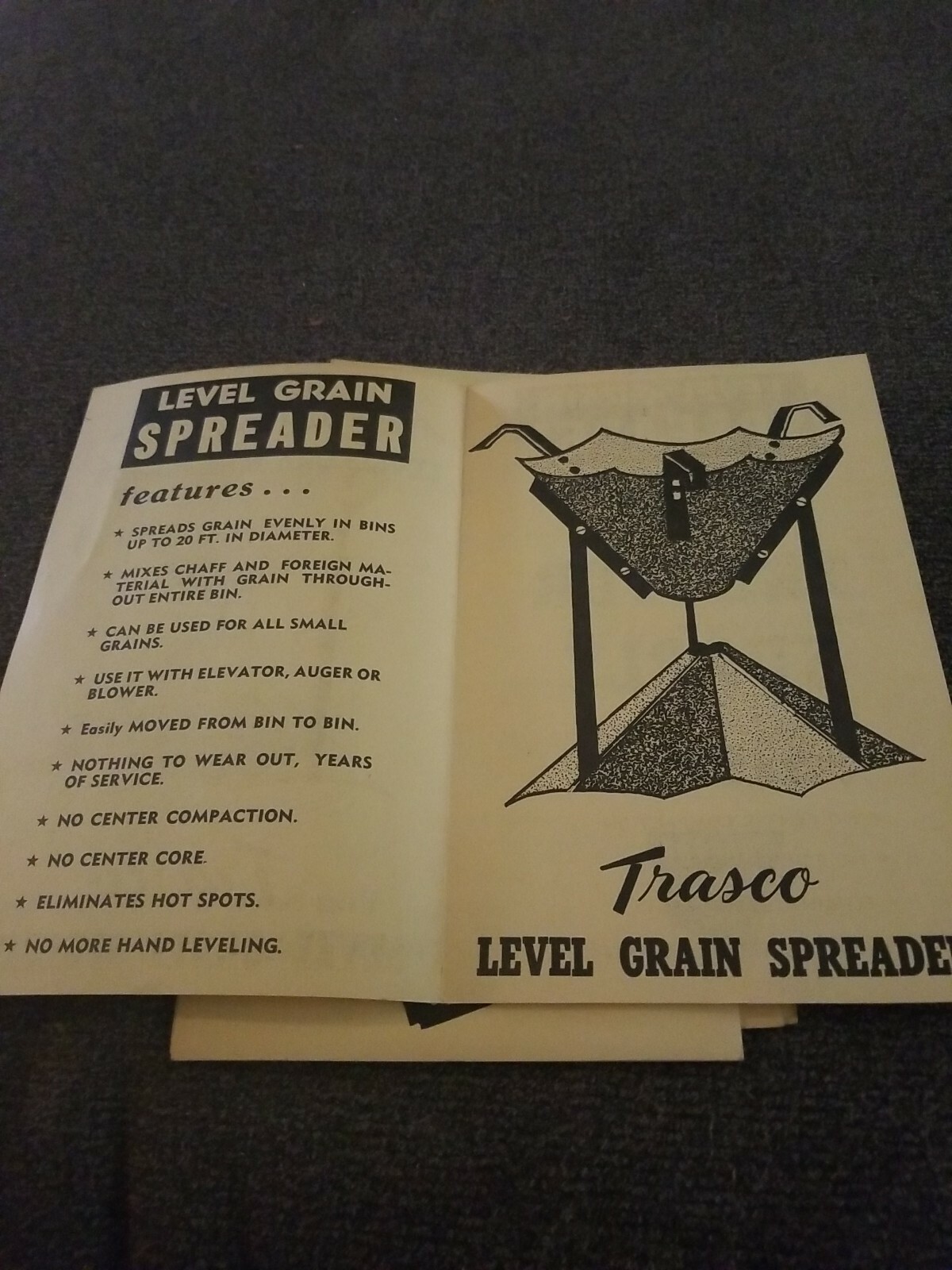 Trasco Grain Bin storage pamphlets. Lot of 4. 1950’s 1960’s. Tractor Supply. S1