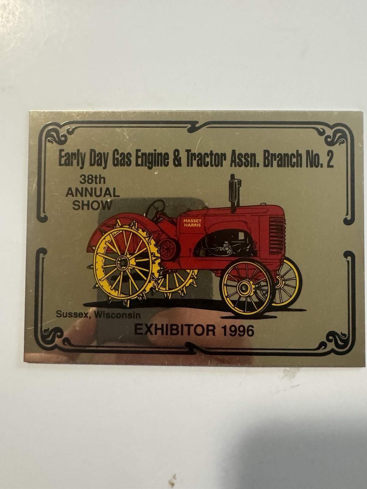 Early Day Gas & Tractor Assn. Branch No. 2 Lot Of 3. Adhesive Plaques.