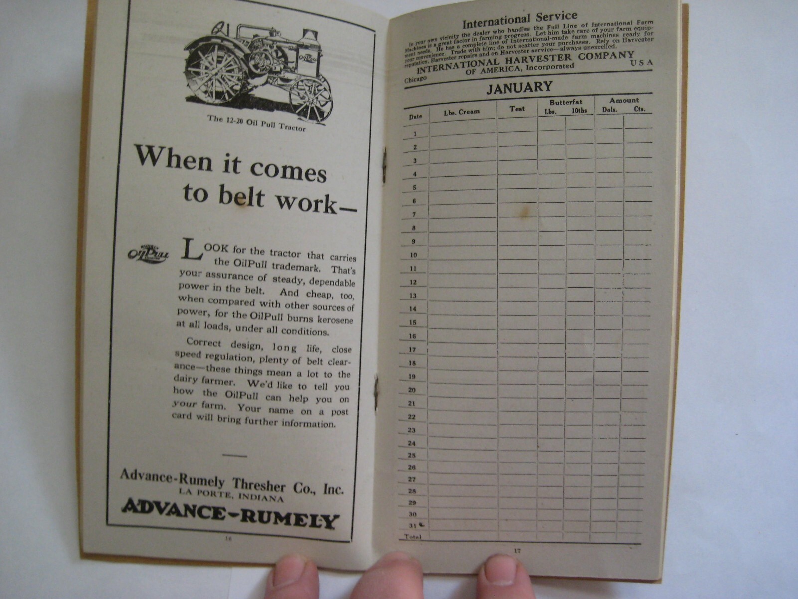 1921 Booklet Beatrice Creamery Dubuque Iowa, Ads Worthington Gas Engine Case ETC