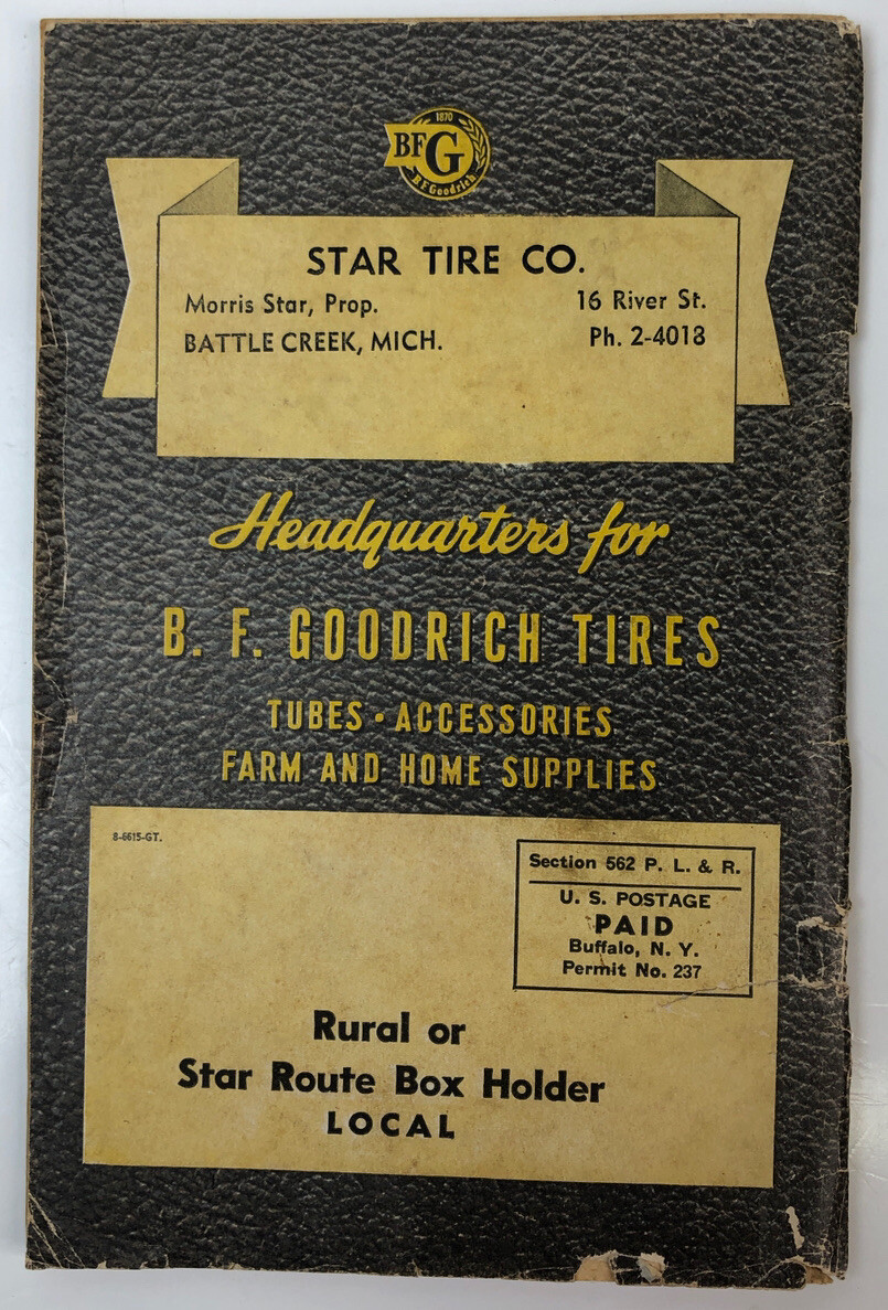 1941 Framer’s Handbook And Almanac Booklet B.F. Goodrich Battle Creek MICH.