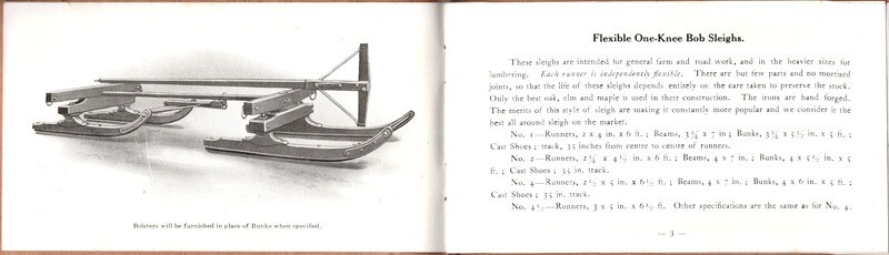 Catalog of Bob Sleighs, The Evans Manufacturing. Co, Hammond, NY, 1890
