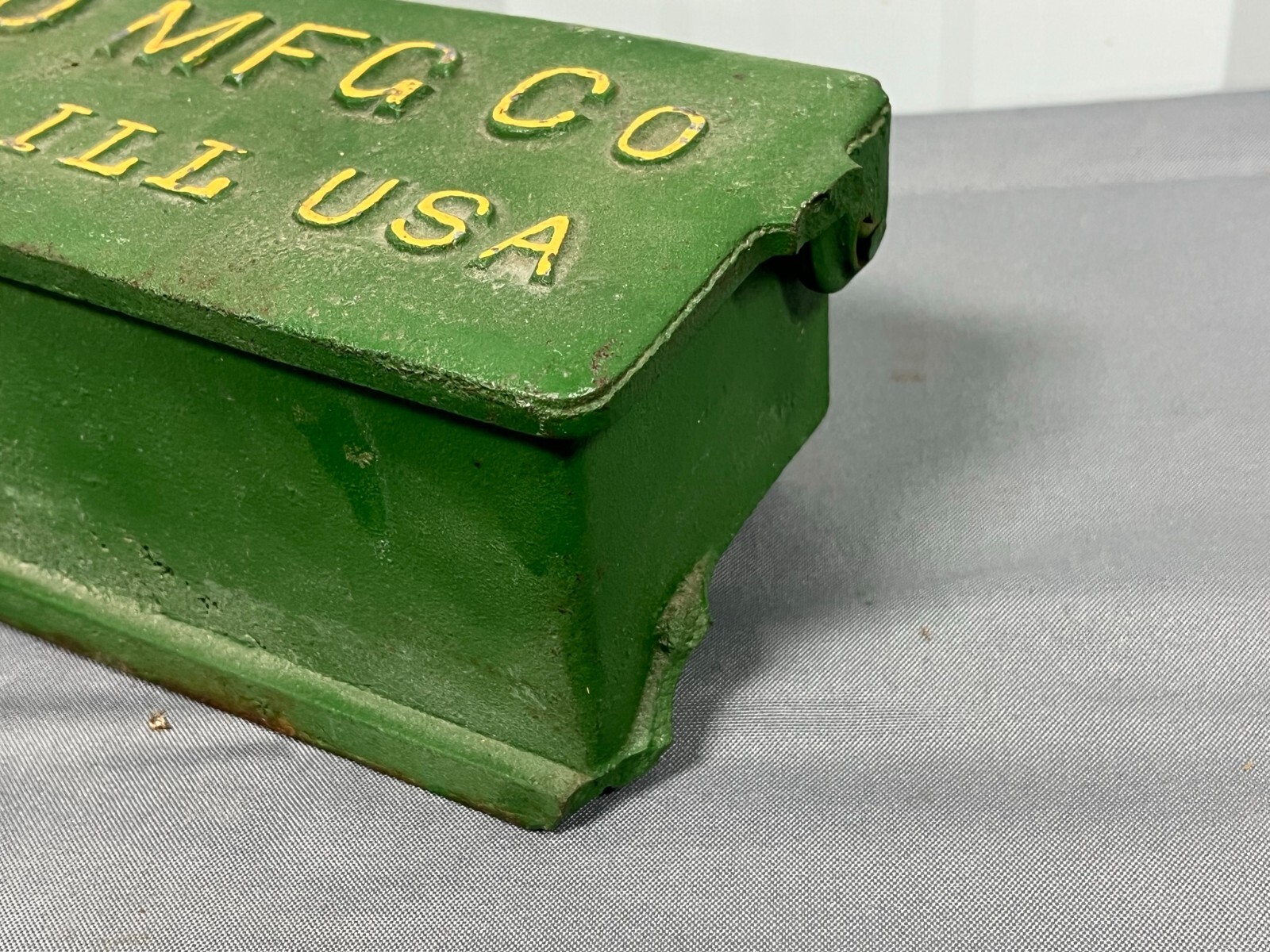 Vintage PLANO Mfg Cast Iron TOOLBOX Old Original Chicago IHC