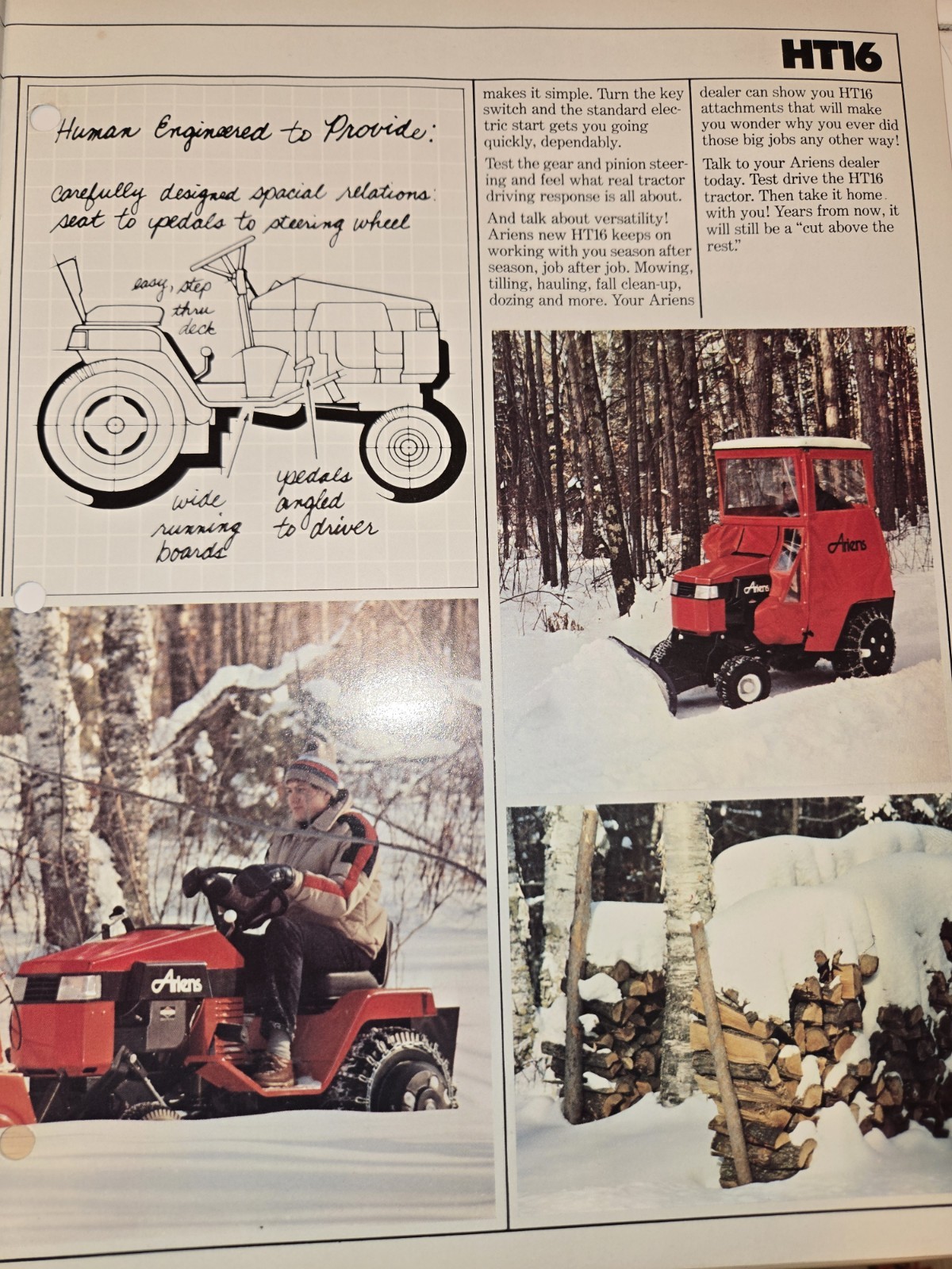 2 1983 ARIENS DEALERSHIP ADVERTISING BROCHURES SNO-THRO TRACTORS & SNO-THROS