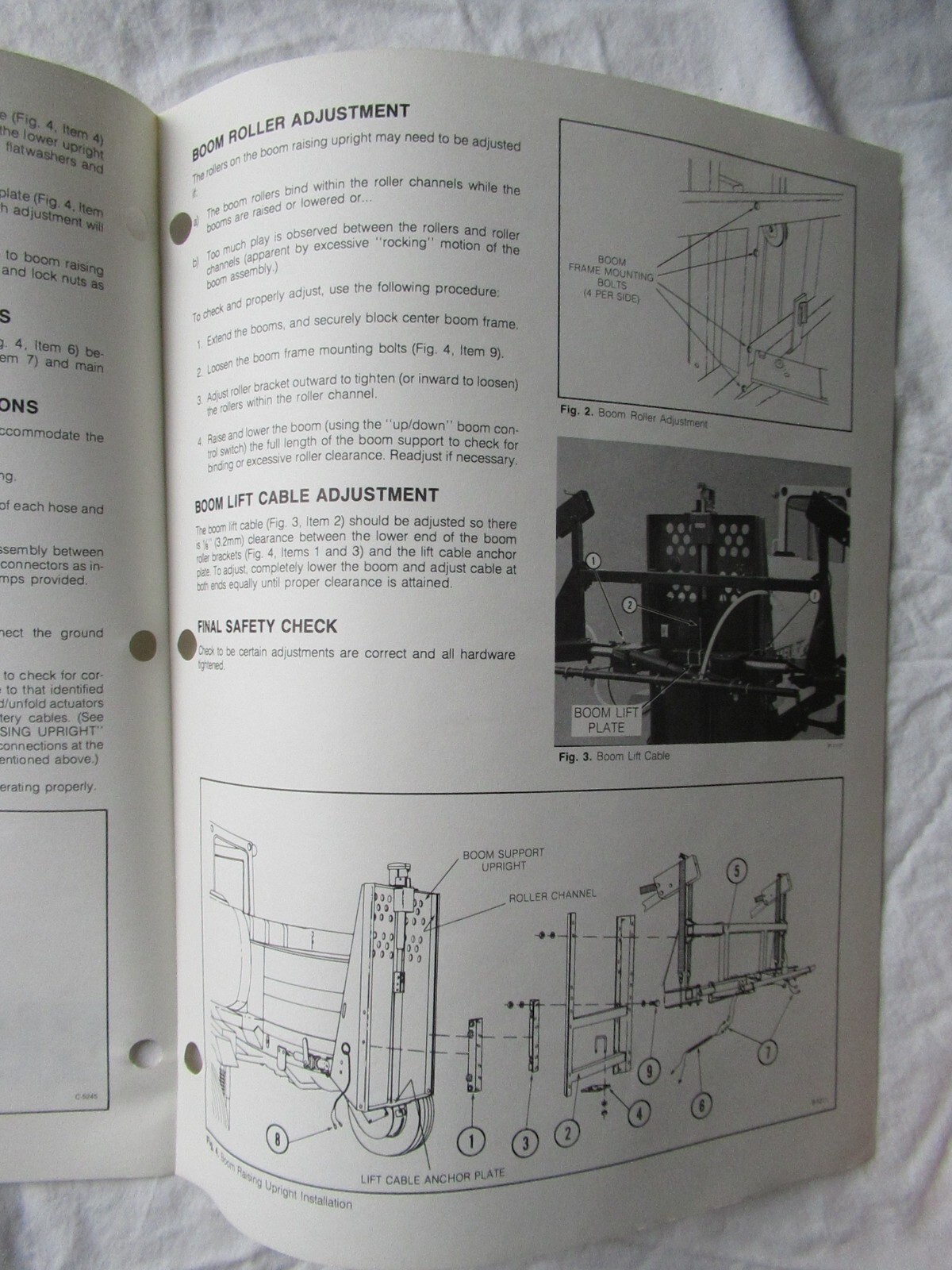 1984 Clark Melroe Spra-Coupe Boom Raising Kit Mounting Instructions Manual